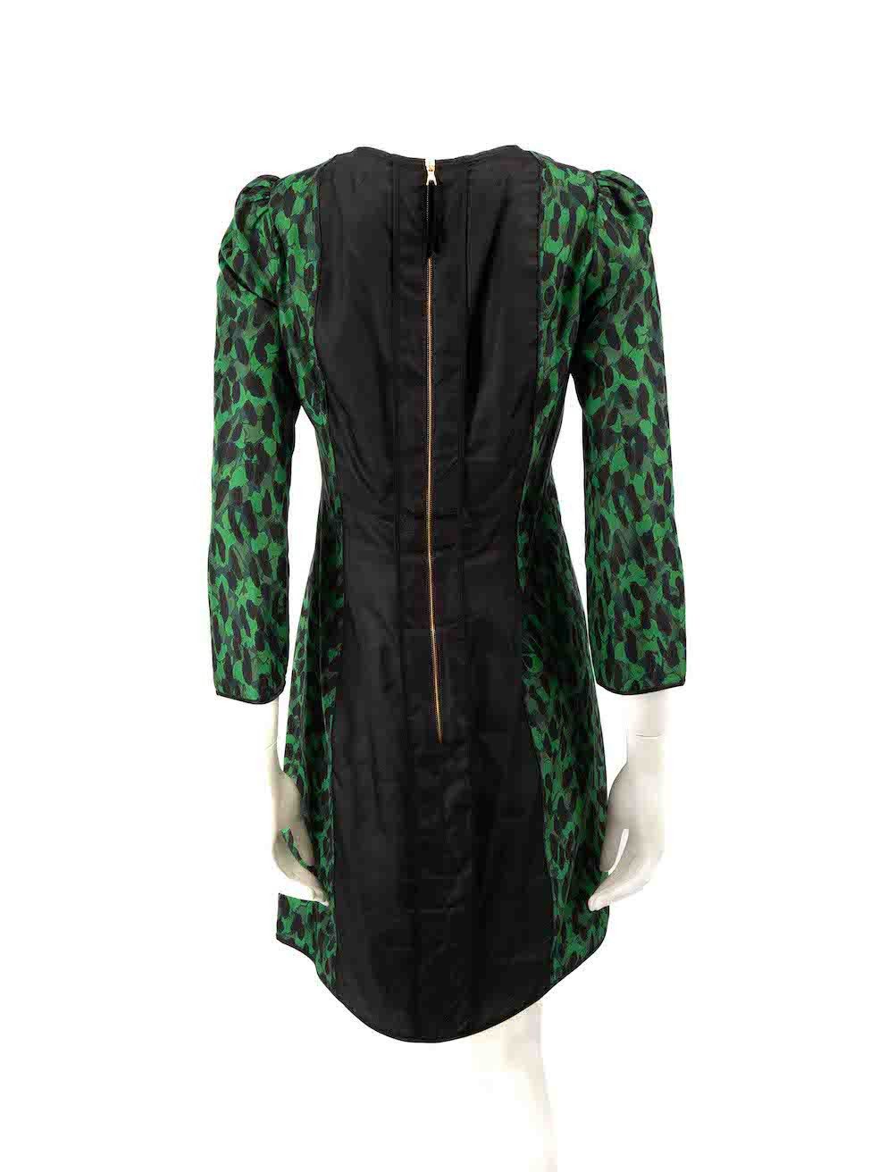 Green Leopard Print Knot Detail Dress - coffeafoods.com