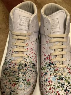 Maison margiela paint discount splatter mid tops grailed