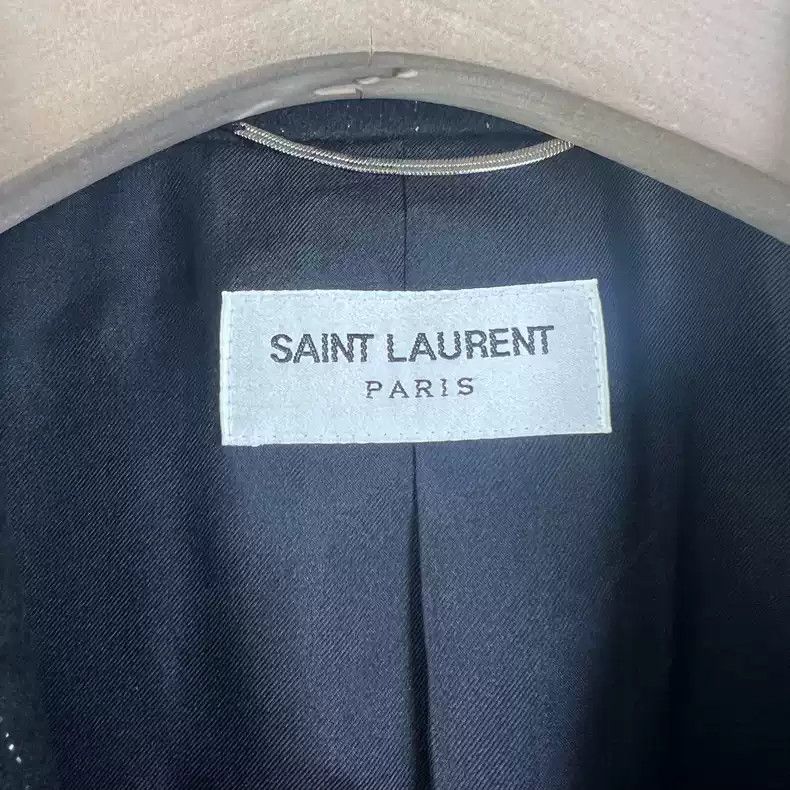 Saint Laurent Paris Saint Laurent Silver striped black suit jacket Size US XL / EU 56 / 4 - 4 Thumbnail