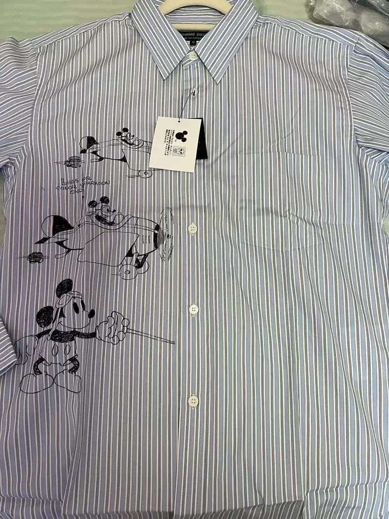 Comme des Garcons comme des garcon Mickey Mouse Co branded Striped Shirt Size US M / EU 48-50 / 2 - 9 Thumbnail