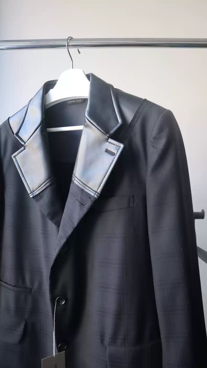 Comme des Garcons comme des garcon wool spliced leather collar suit Size US M / EU 48-50 / 2 - 4 Thumbnail