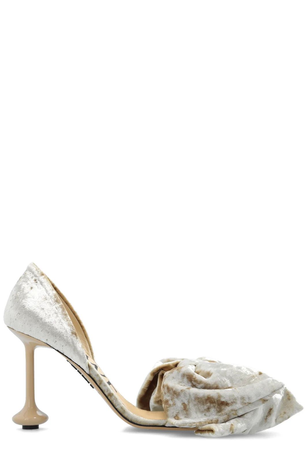 Loewe Toy bow-detailed crushed-velvet sandals Size US 8 / IT 38 - 3 Thumbnail