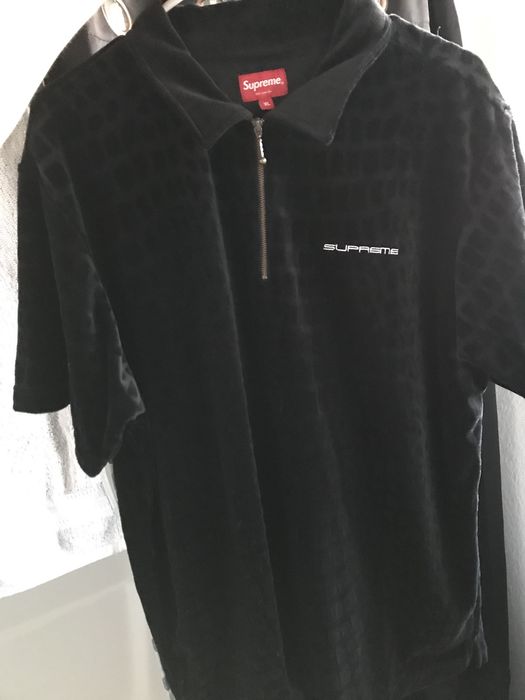 Supreme Croc Velour Half Zip Polo | Grailed