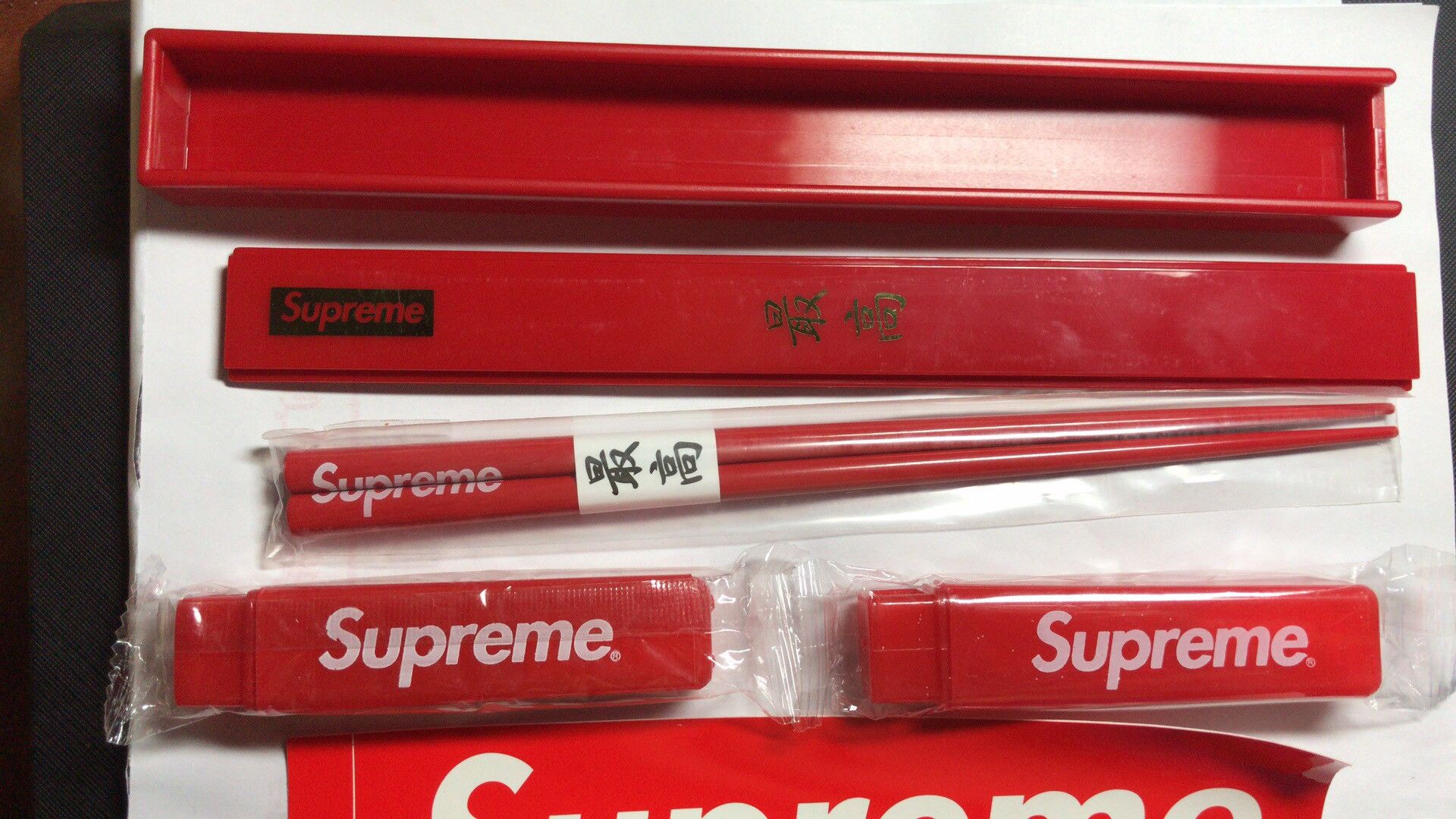 Supreme chopsticks hot sale set red