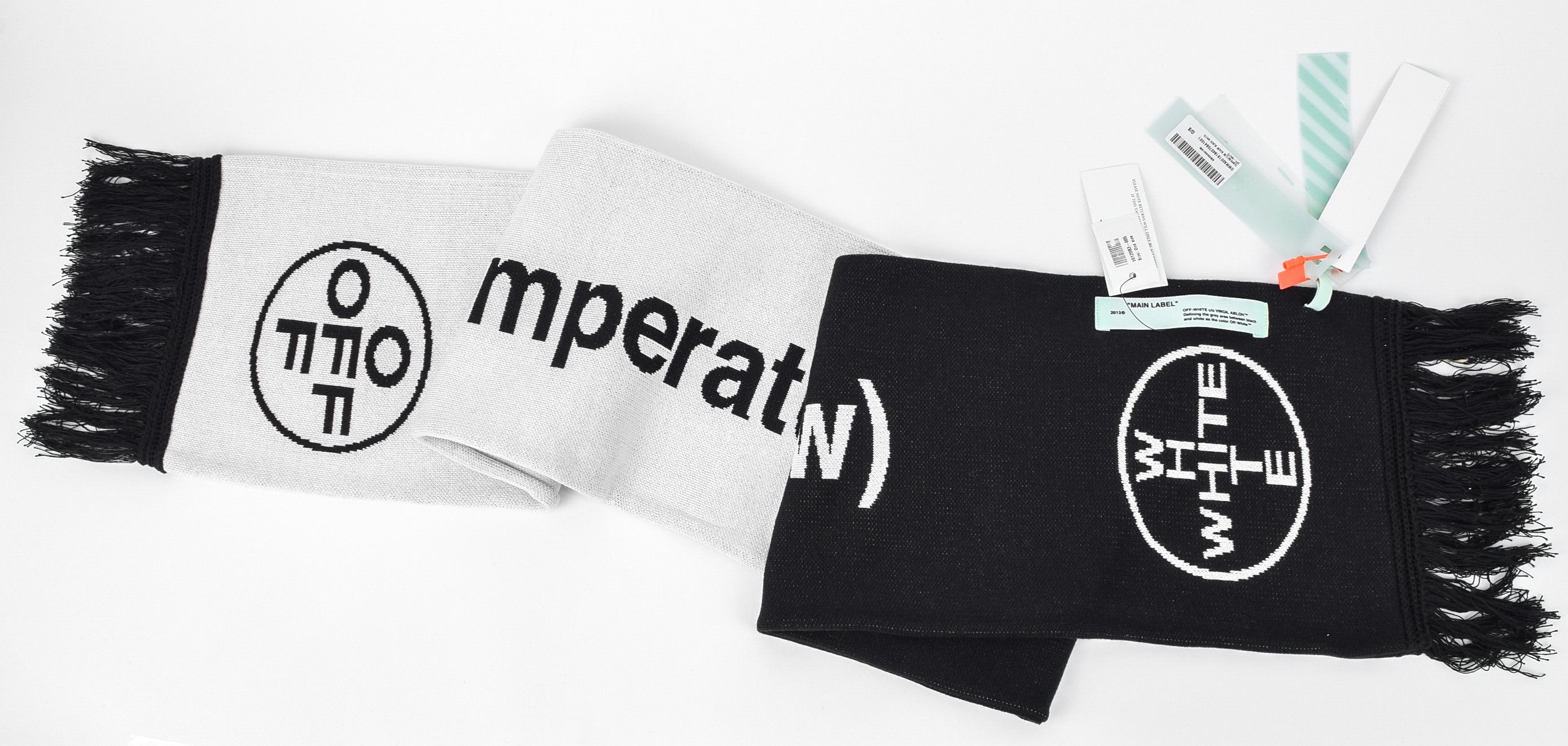 Off-White off white "temperature" scarf black and white Virgil Size ONE SIZE - 5 Thumbnail