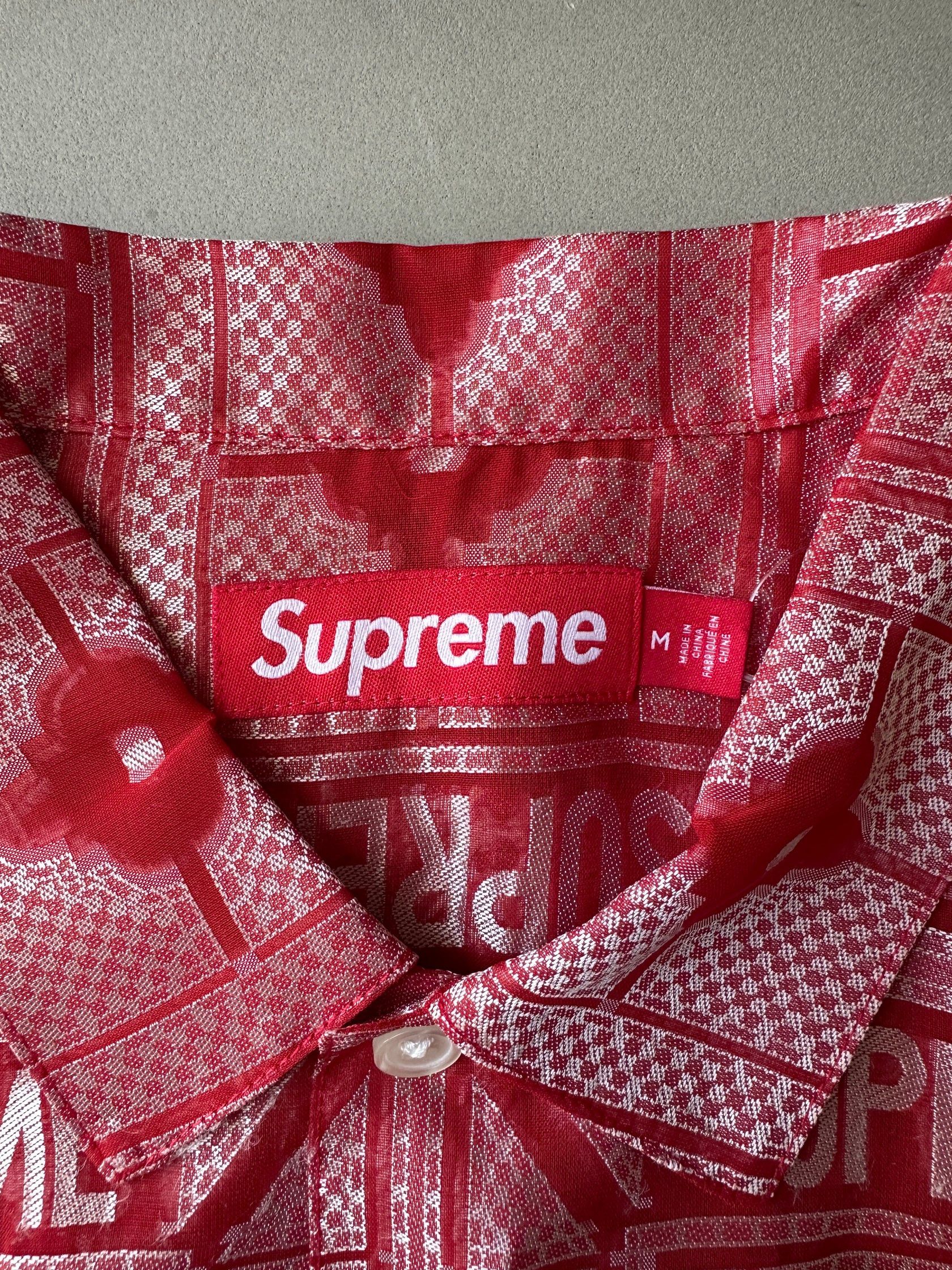 Supreme Supreme Red Hermes Tray Jacquard Logo Shirt Size US M / EU 48-50 / 2 - 6 Thumbnail