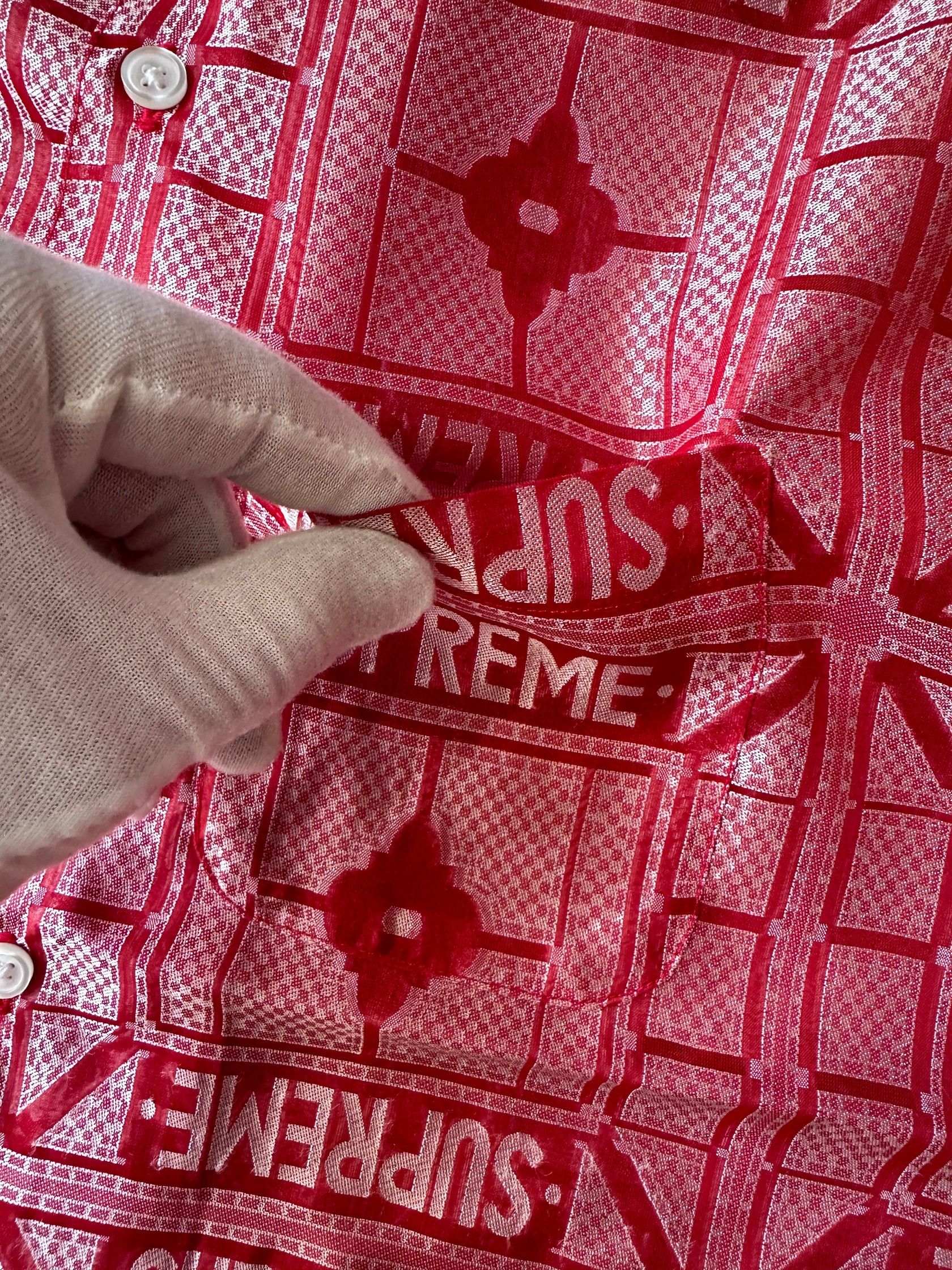 Supreme Supreme Red Hermes Tray Jacquard Logo Shirt Size US M / EU 48-50 / 2 - 10 Thumbnail