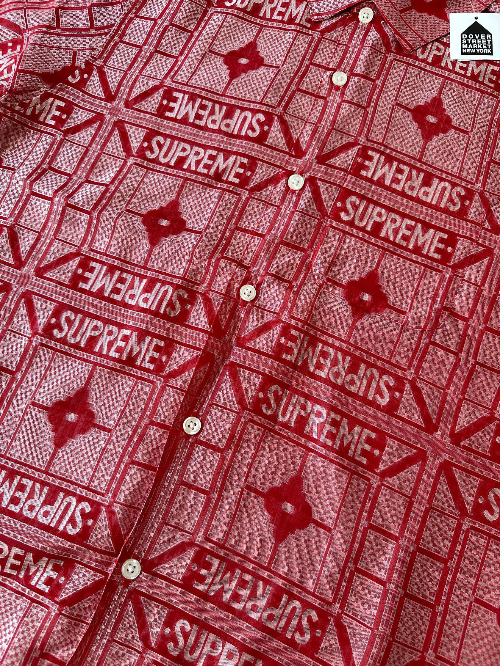 Supreme Supreme Red Hermes Tray Jacquard Logo Shirt Size US M / EU 48-50 / 2 - 7 Thumbnail