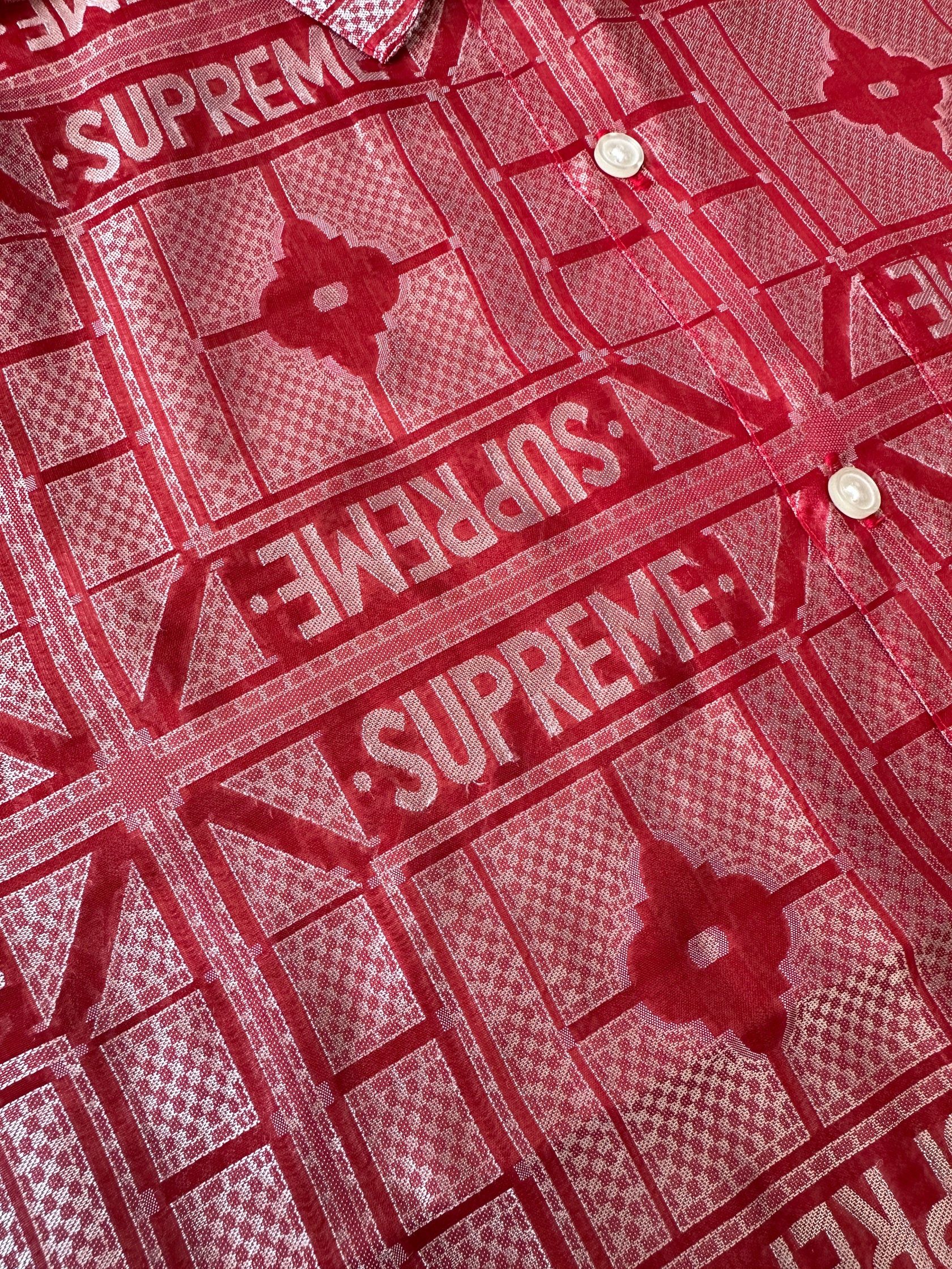 Supreme Supreme Red Hermes Tray Jacquard Logo Shirt Size US M / EU 48-50 / 2 - 9 Thumbnail