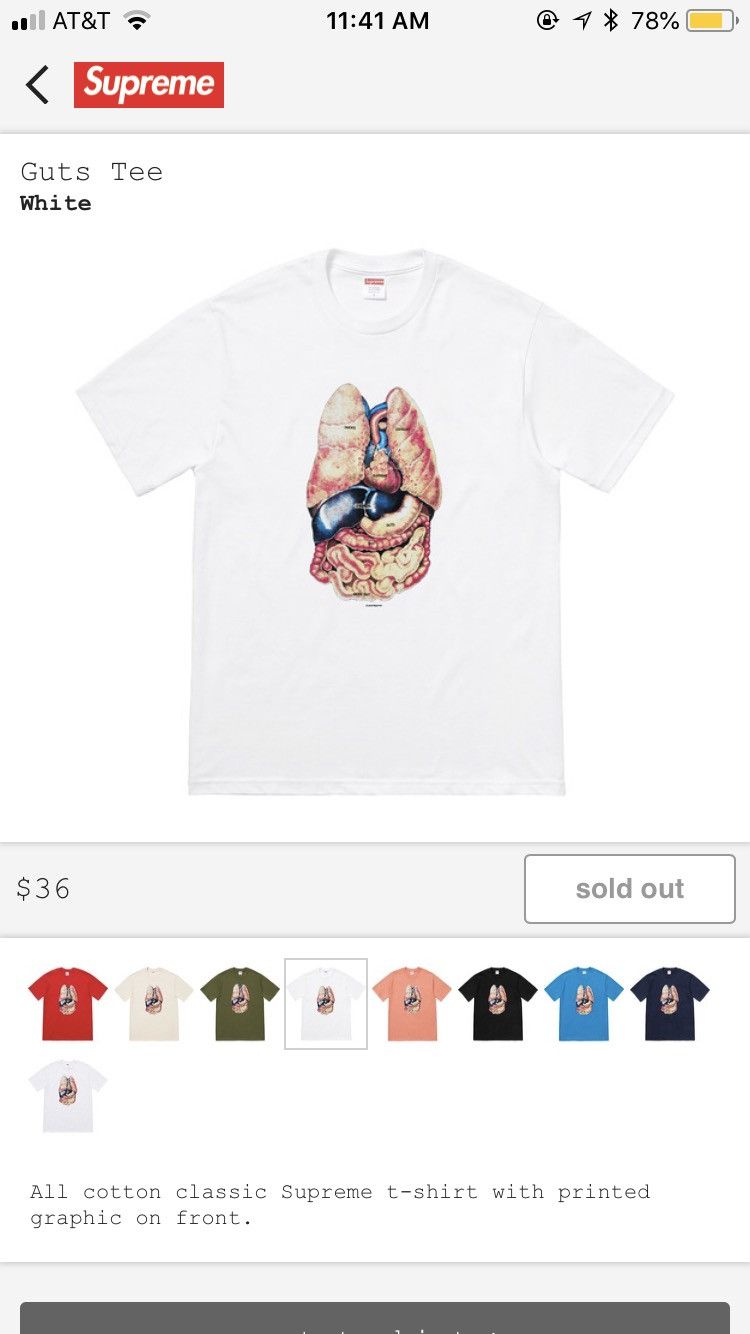 Supreme guts tee white online