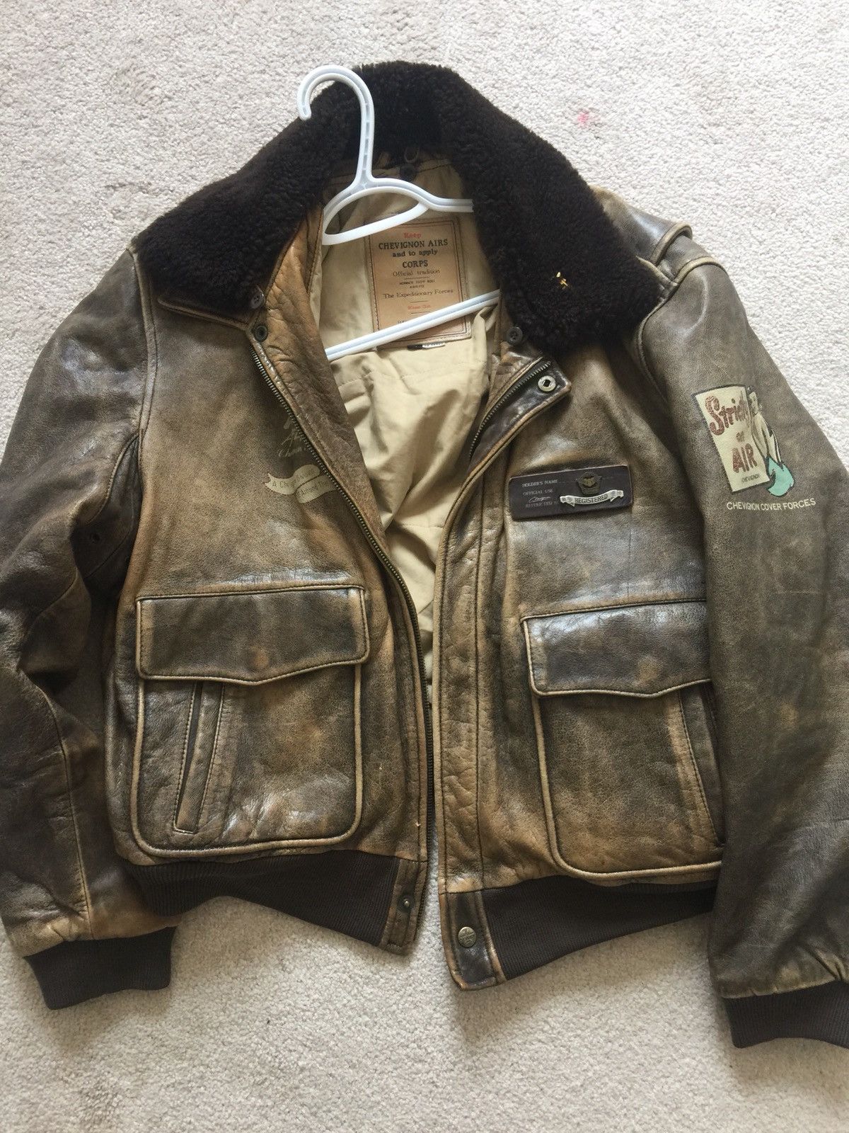 Chevignon Chevignon Leather Bomber Jacket | Grailed