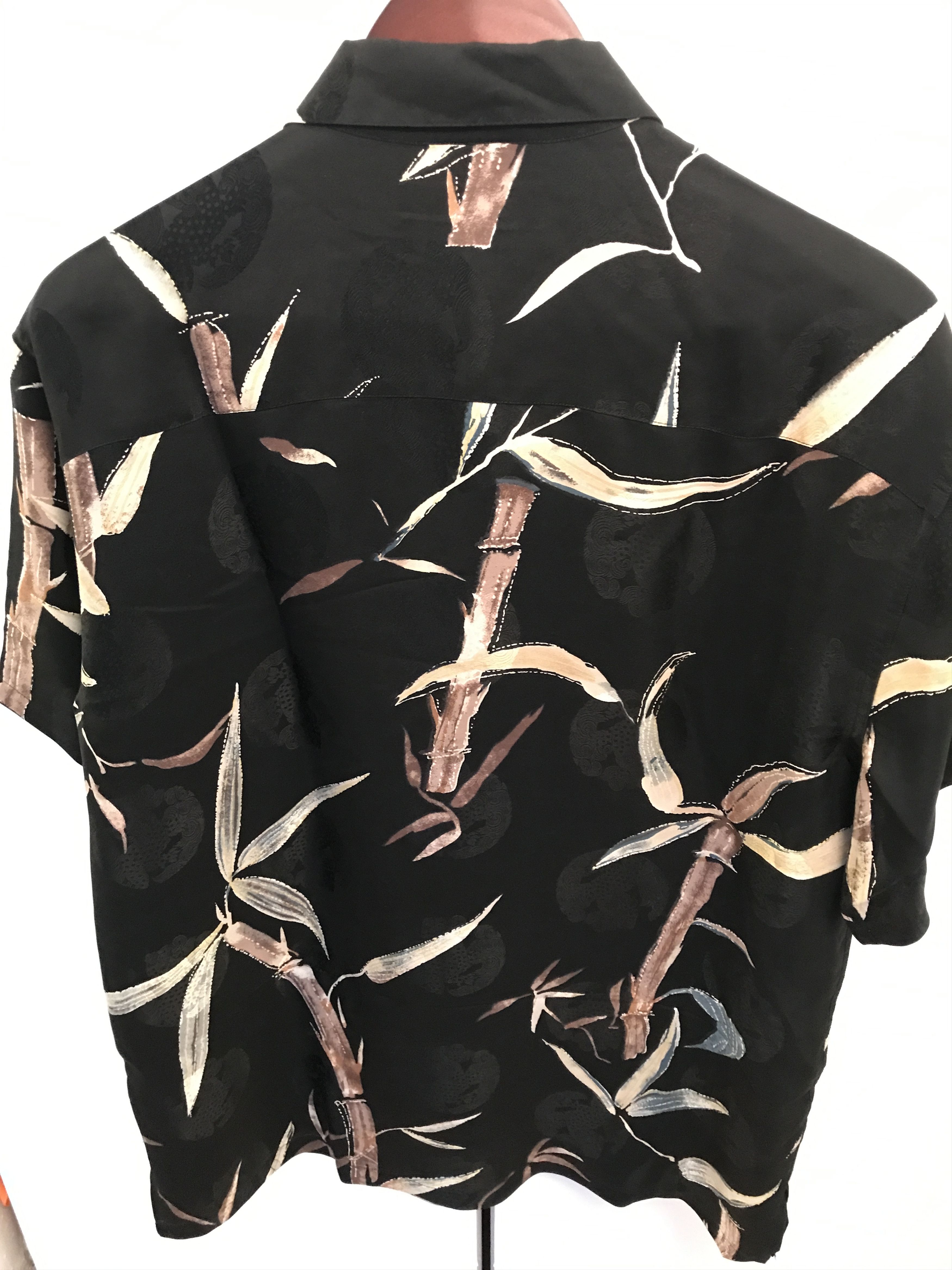 Tori Richard × Vintage Vintage silky bamboo-print black Hawaiian shirt Size US M / EU 48-50 / 2 - 3 Thumbnail