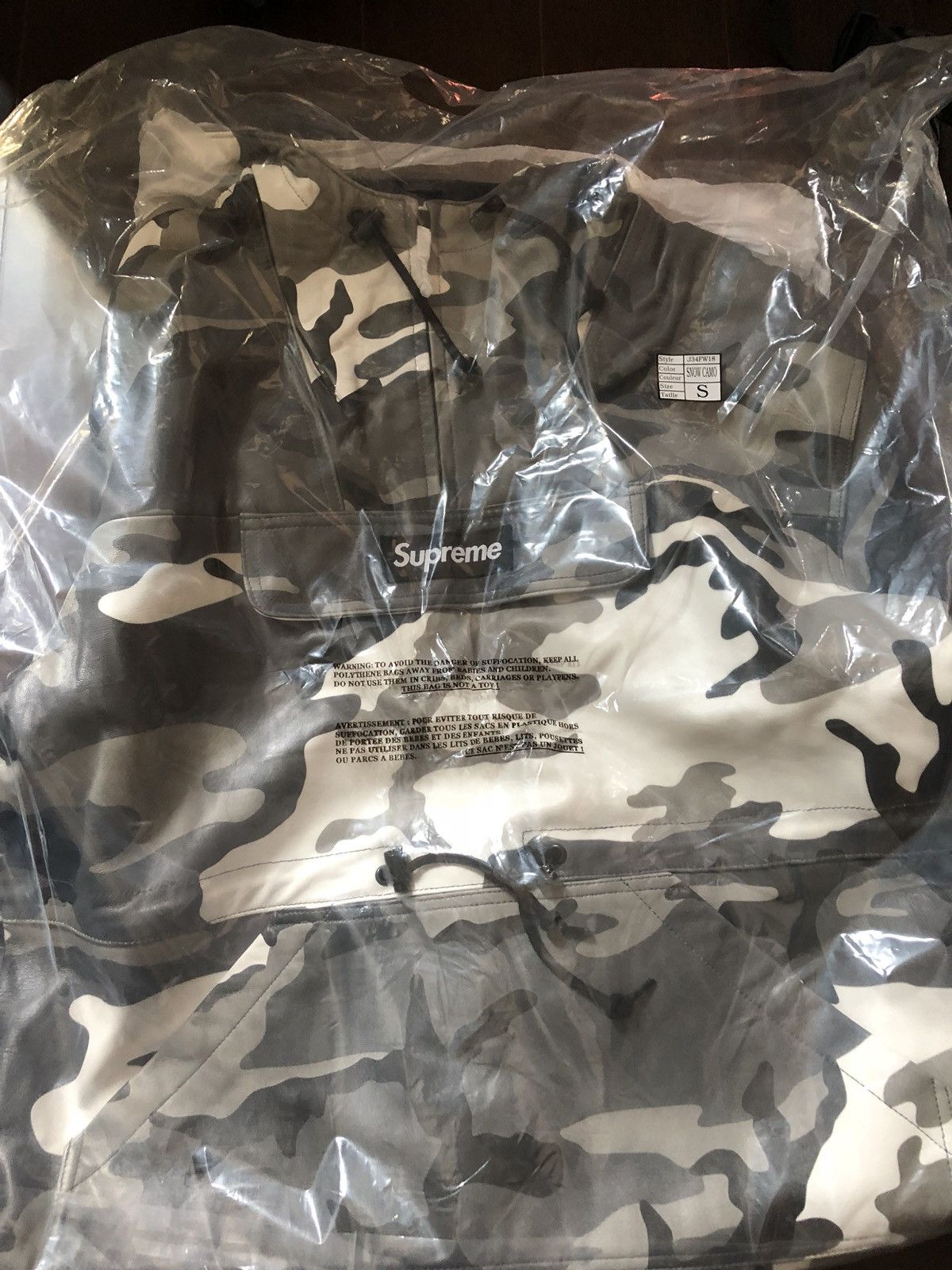 Buy Supreme Leather Anorak 'Snow Camo' - FW18J34 SNOW CAMO