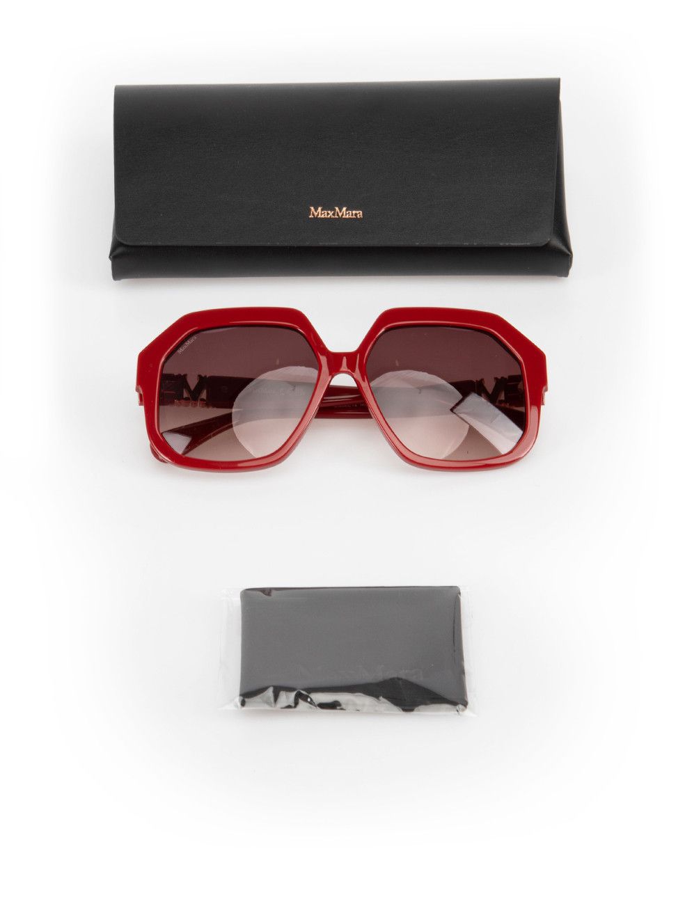 Max Mara Red Geometric Gradient Sunglasses Size ONE SIZE - 8 Thumbnail