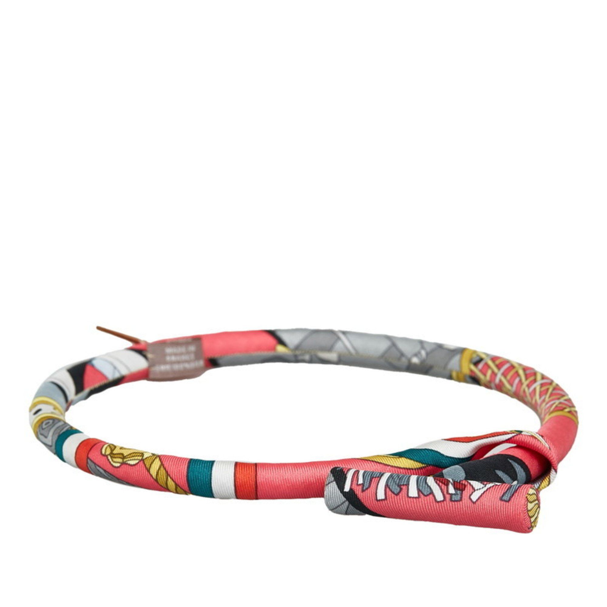 Hermes Bride de Soie Choker Necklace Pink Multicolor Silk Women's HERMES
