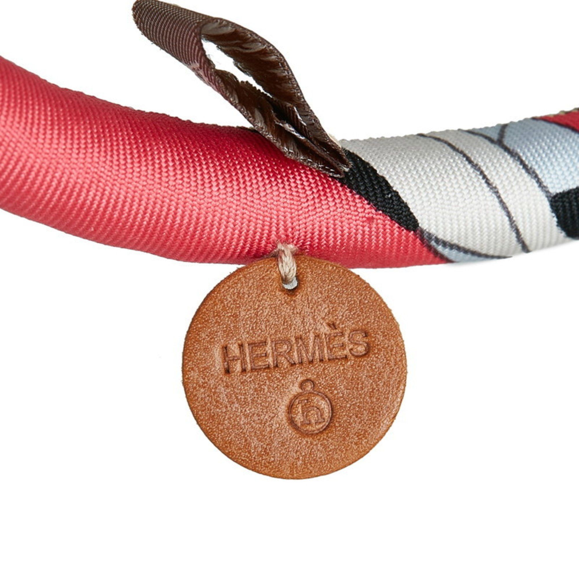 Hermes Bride de Soie Choker Necklace Pink Multicolor Silk Women's HERMES