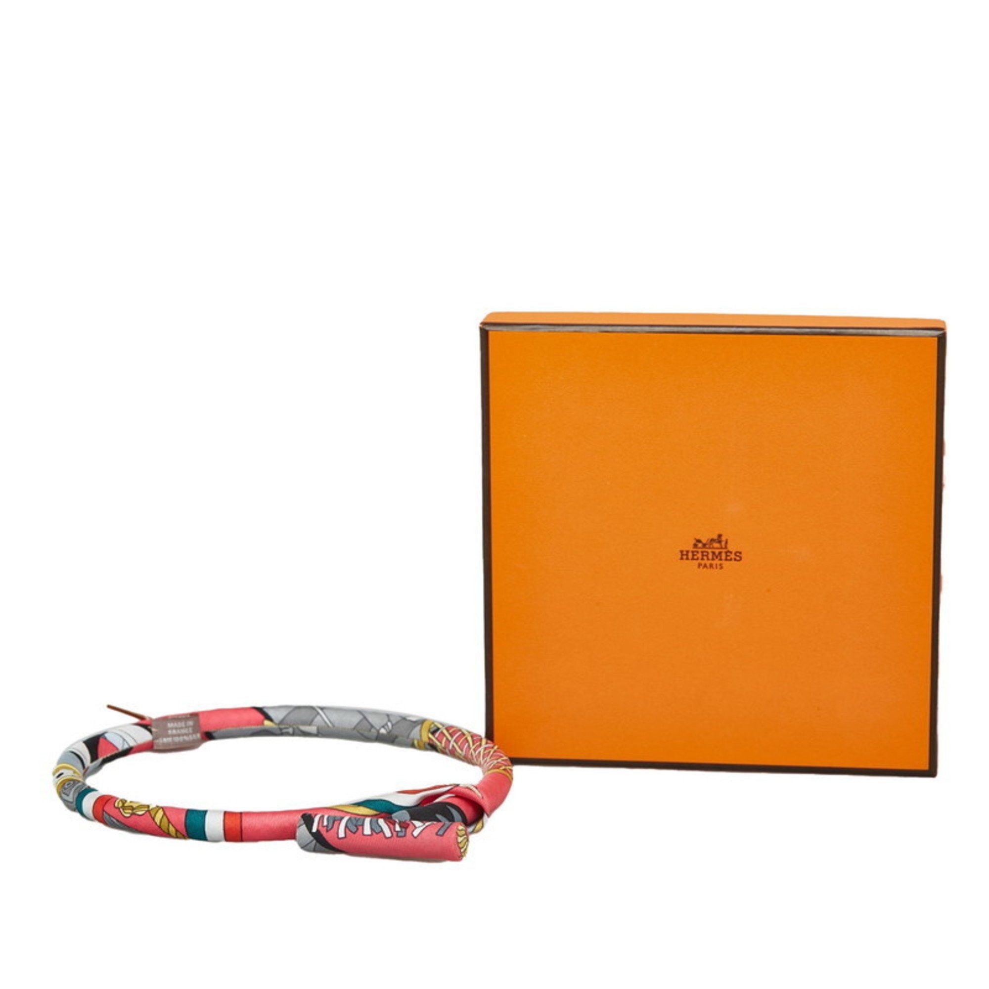 Hermes Bride de Soie Choker Necklace Pink Multicolor Silk Women's HERMES