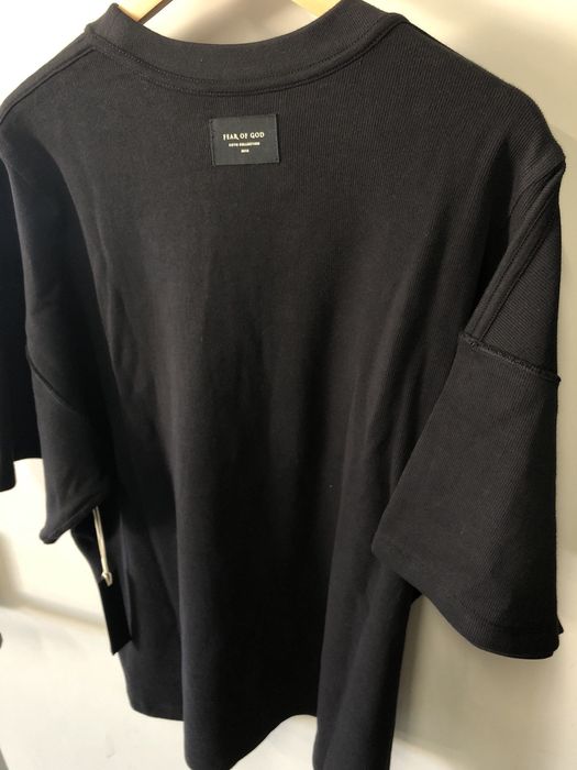 Fear of God fifth collection inside out tee, black, Large | Grailed