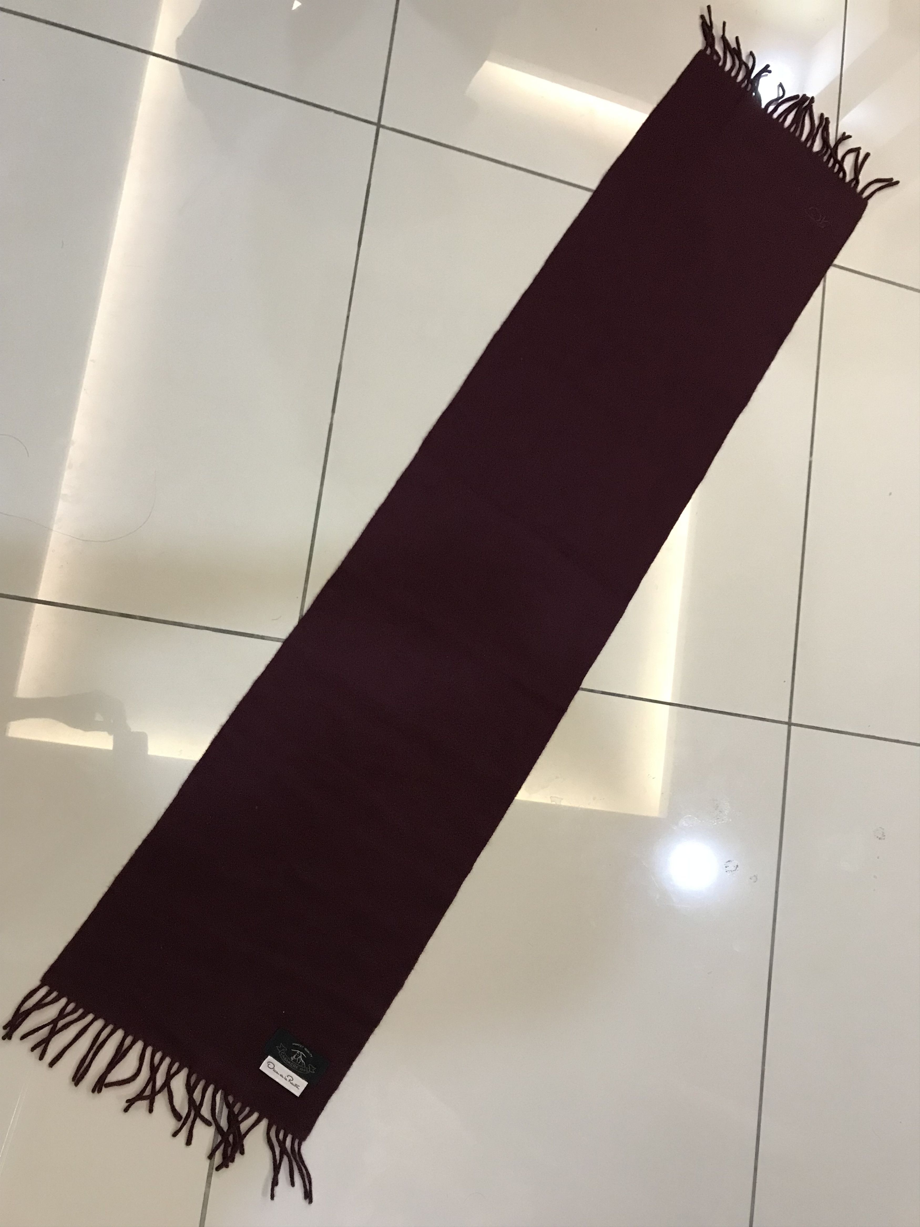 Oscar De La Renta OSCAR DE LA RENTA MAROON CASHMERE LARGE SCARF WRAP ITALY Size ONE SIZE - 5 Thumbnail