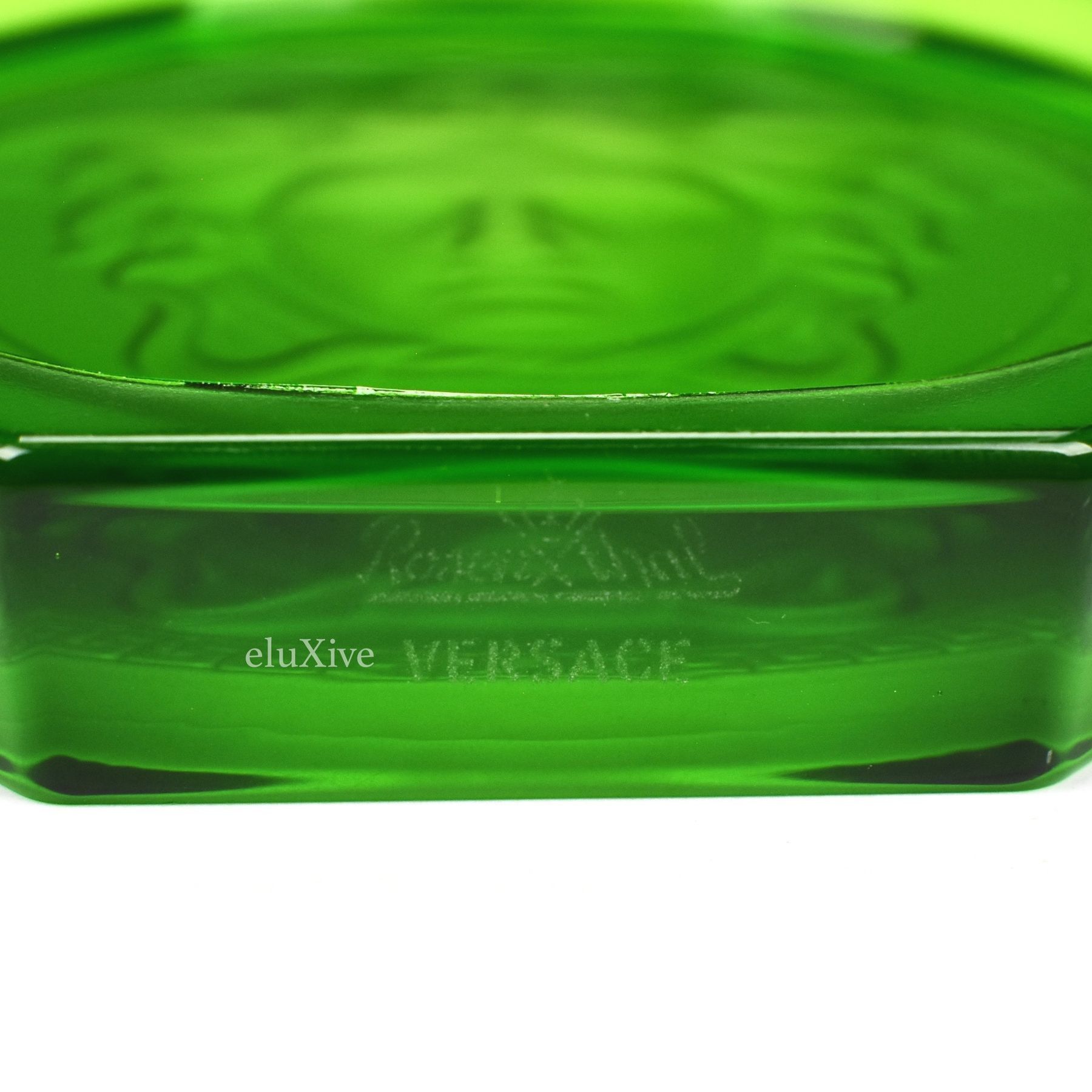Versace Green Crystal Medusa Ashtray / Coaster