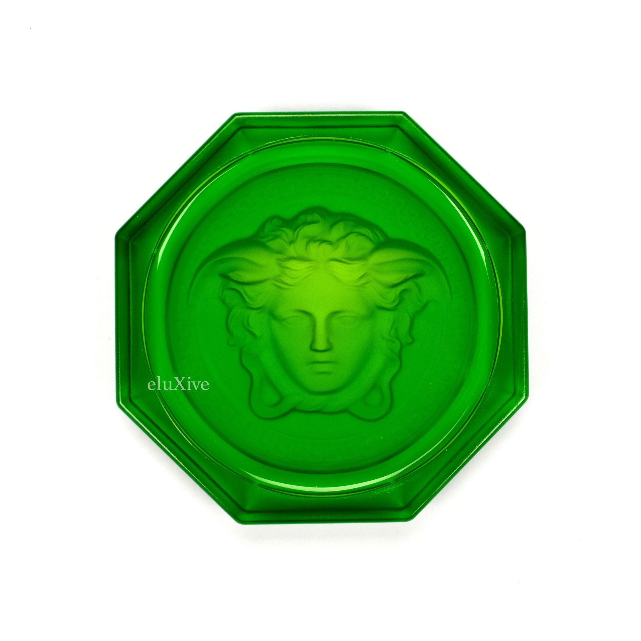 Versace Green Crystal Medusa Ashtray / Coaster