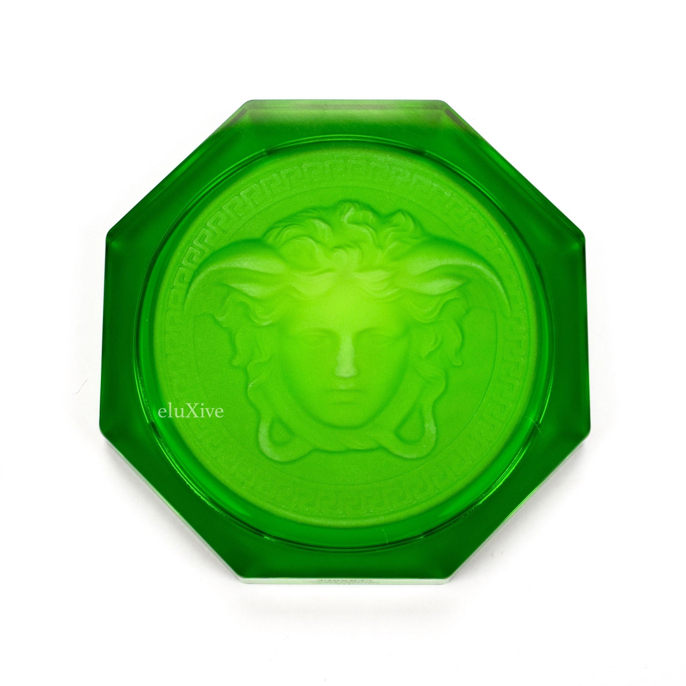 Versace Green Crystal Medusa Ashtray / Coaster