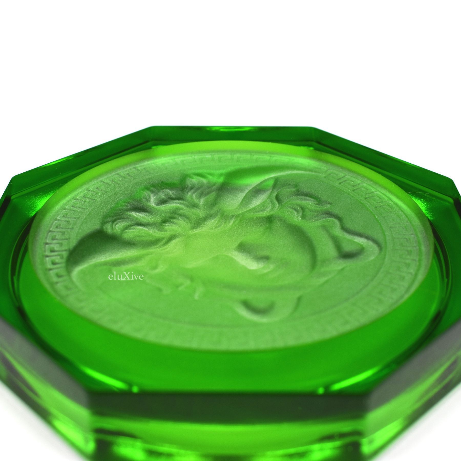 Versace Green Crystal Medusa Ashtray / Coaster