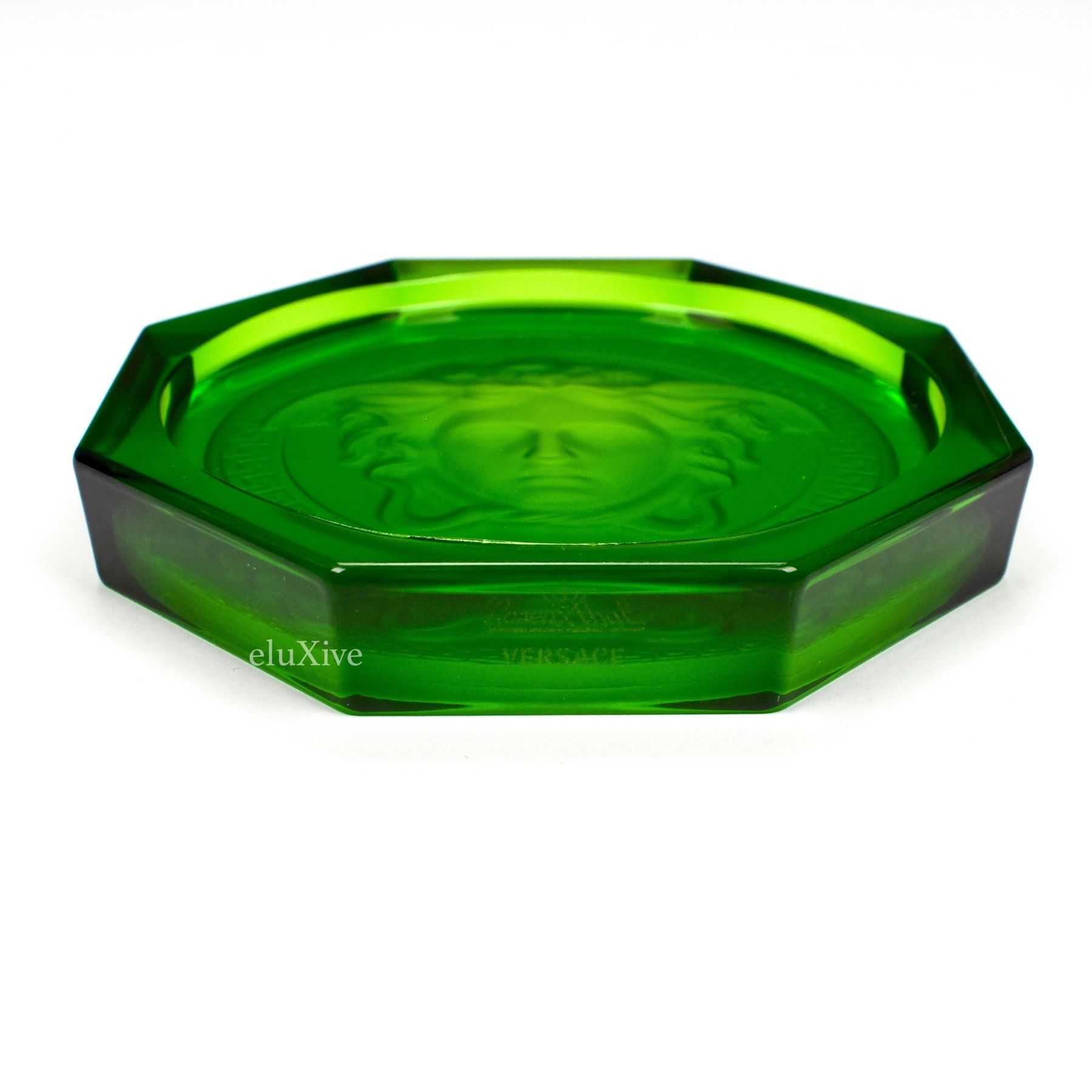 Versace Green Crystal Medusa Ashtray / Coaster
