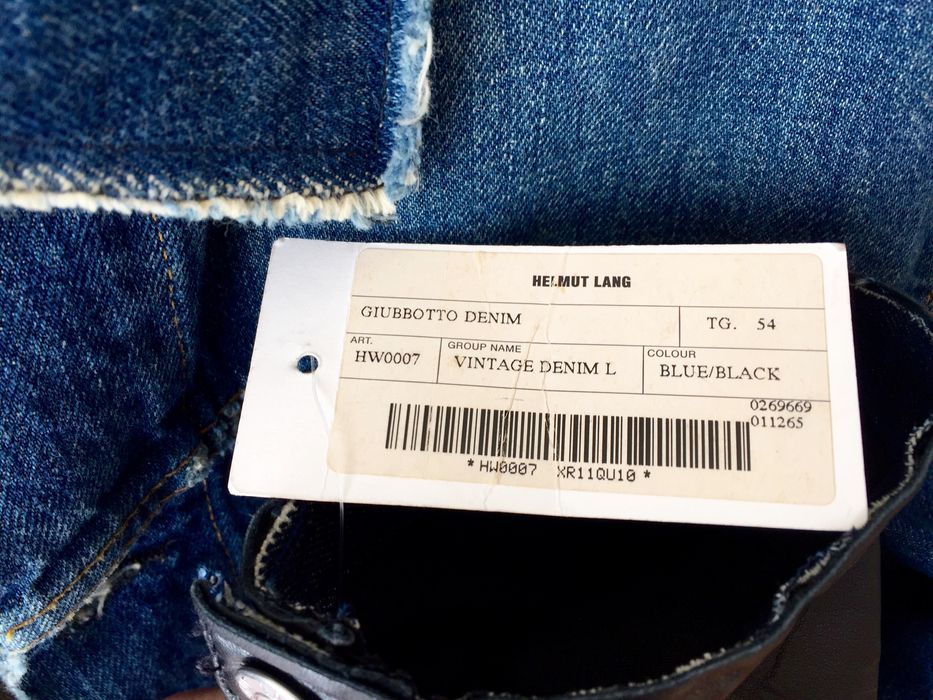 Helmut Lang SS03 Leather Sleeve Denim Jacket - Ākaibu Store
