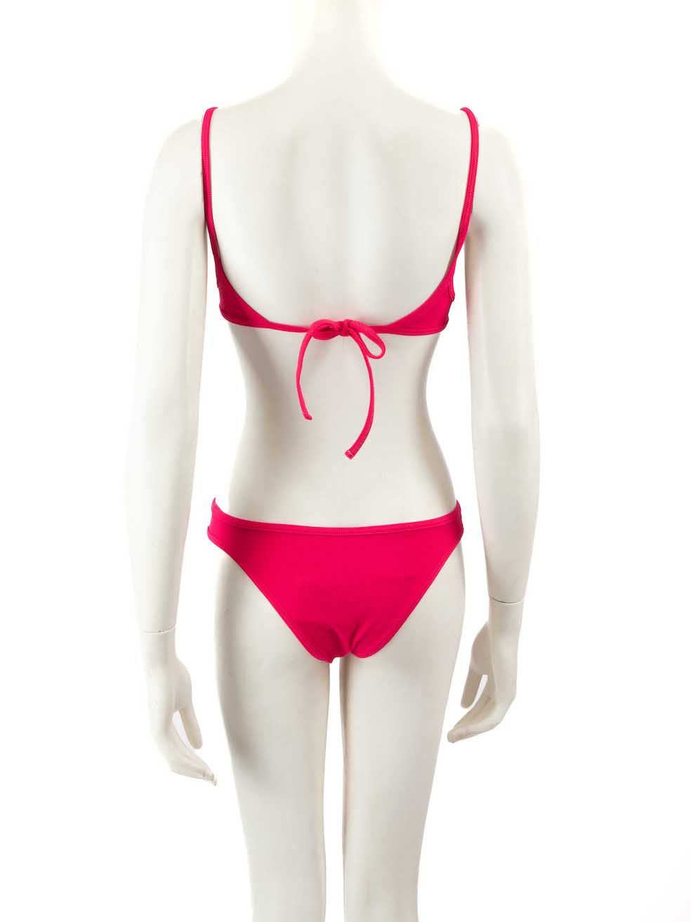 The Attico Pink Ribbed Bikini Size XS / US 0-2 / IT 36-38 - 3 Thumbnail