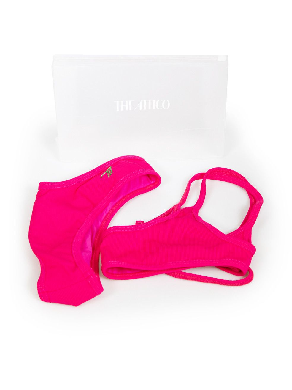 The Attico Pink Ribbed Bikini Size XS / US 0-2 / IT 36-38 - 6 Thumbnail
