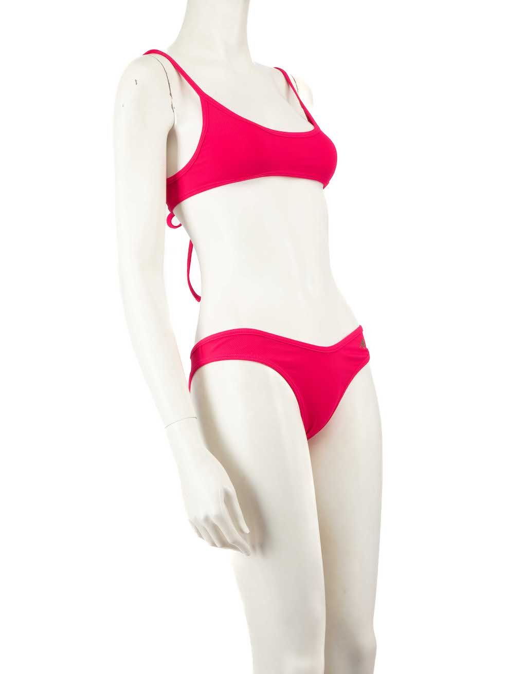 The Attico Pink Ribbed Bikini Size XS / US 0-2 / IT 36-38 - 2 Thumbnail