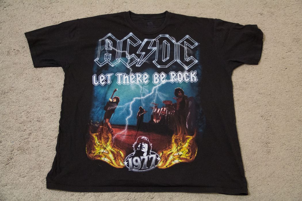 Ac/Dc AC/DC Let There Be Rock T Shirt Sz XL Angus Young Black Retro ...