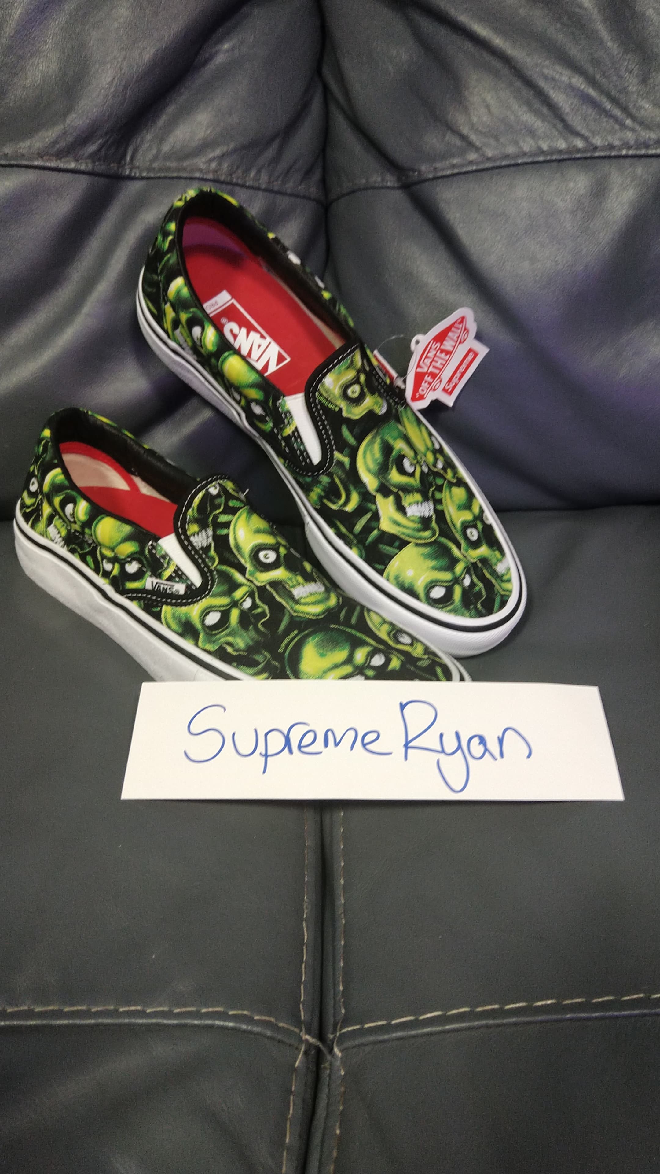 Supreme vans skull pile slip on online