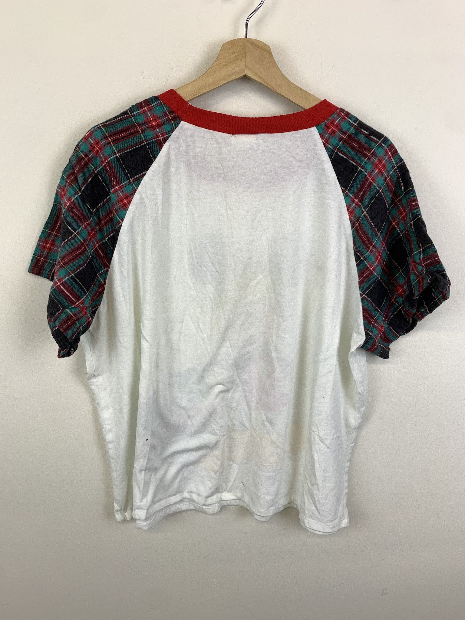 Disney × Vintage Vintage Flannel Mickey Mouse Tee Shirt 1990s Disney Mickey Flannel Sheeve Tee Size XL Size US XL / EU 56 / 4 - 4 Thumbnail