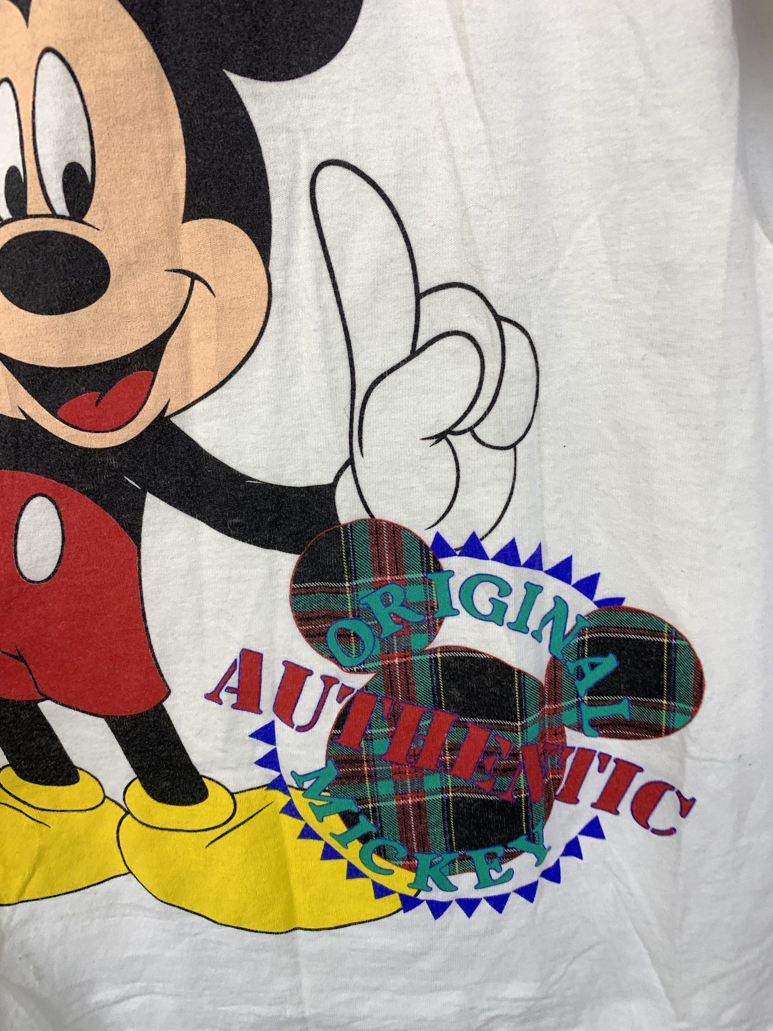 Disney × Vintage Vintage Flannel Mickey Mouse Tee Shirt 1990s Disney Mickey Flannel Sheeve Tee Size XL Size US XL / EU 56 / 4 - 3 Thumbnail