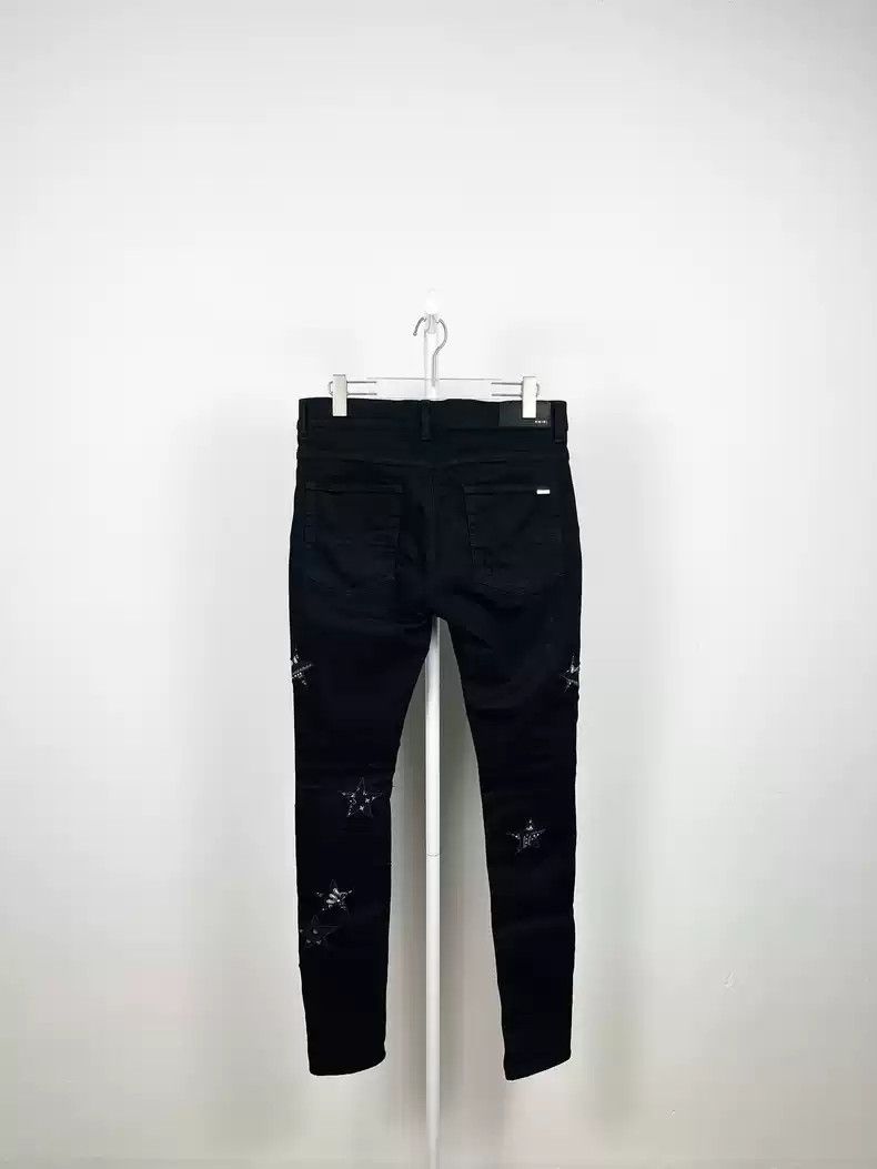 Black flower jeans fashion