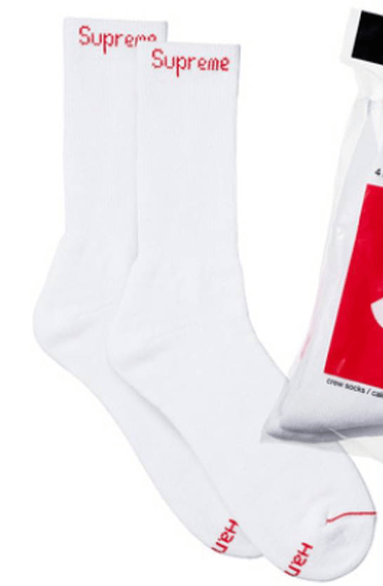 Supreme Supreme X Hanes crew socks ***$22 obo_deadstock_white***