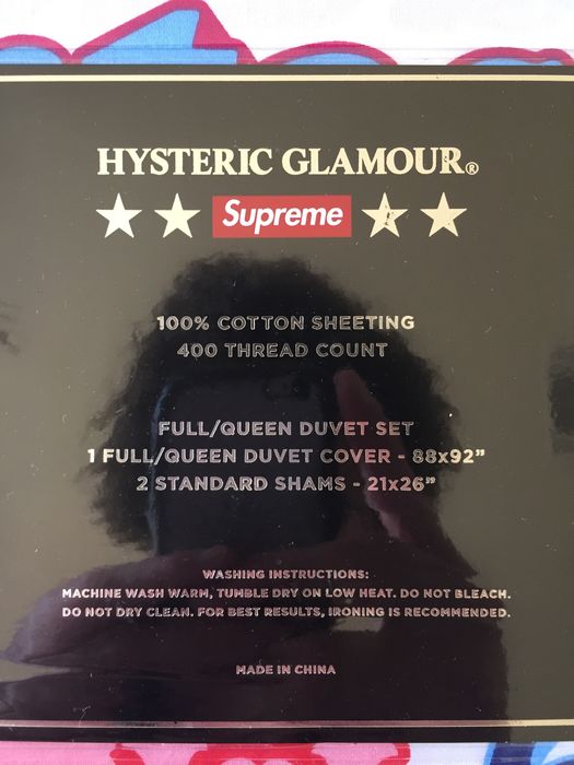 Supreme Hysteric Glamour Text Duvet + Pillow Set White - FW17 - US