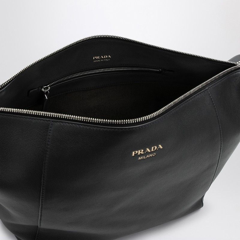 Prada Prada Black Leather Shoulder Bag Size ONE SIZE - 4 Thumbnail