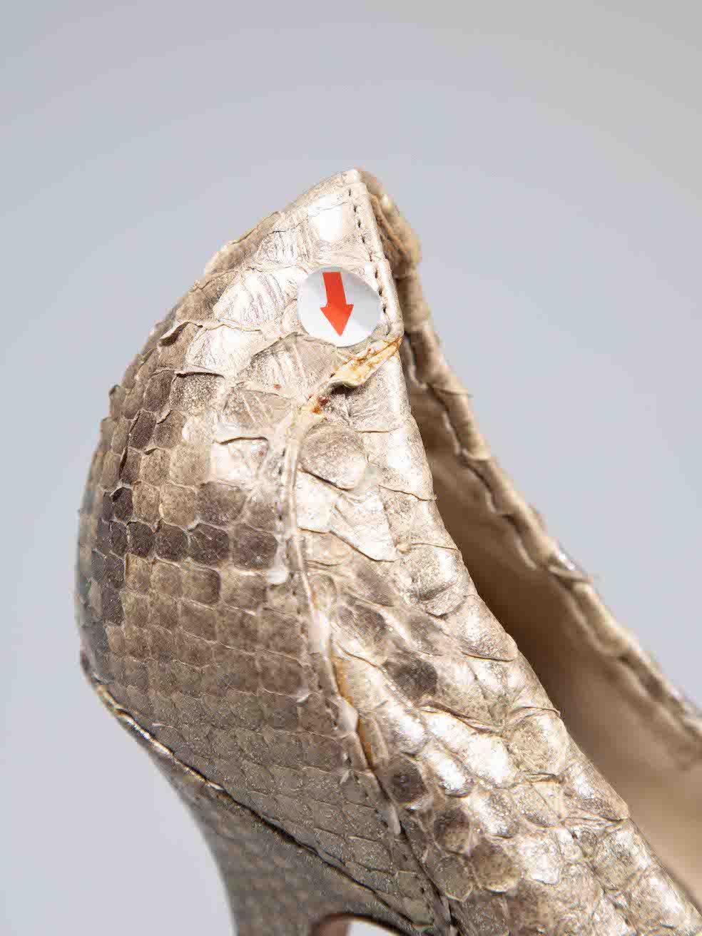 Dior Beige Python Buckle Detail Pumps Size US 9.5 / IT 39.5 - 6 Thumbnail