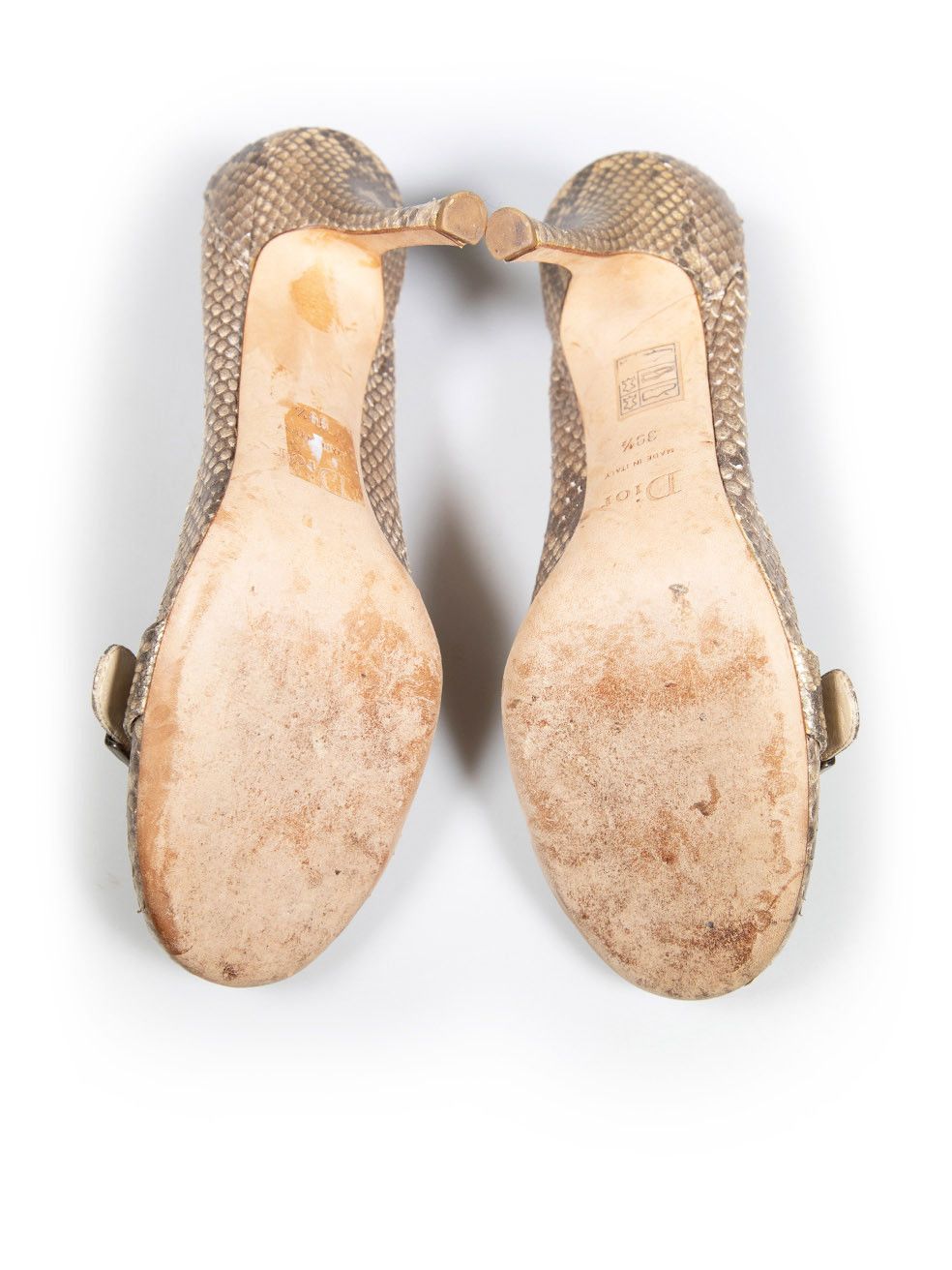 Dior Beige Python Buckle Detail Pumps Size US 9.5 / IT 39.5 - 4 Thumbnail