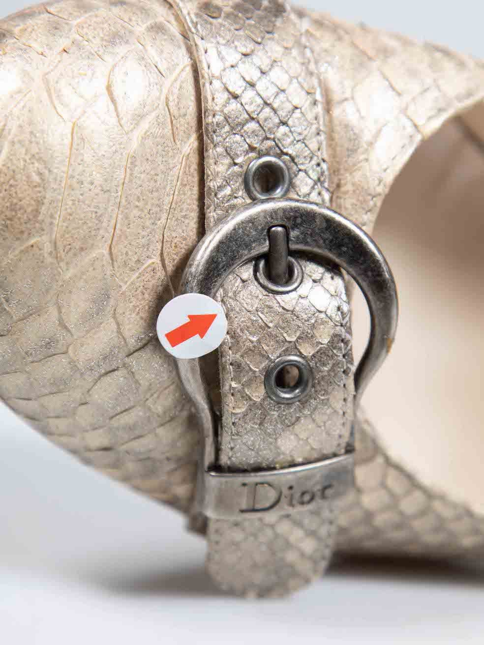 Dior Beige Python Buckle Detail Pumps Size US 9.5 / IT 39.5 - 7 Thumbnail