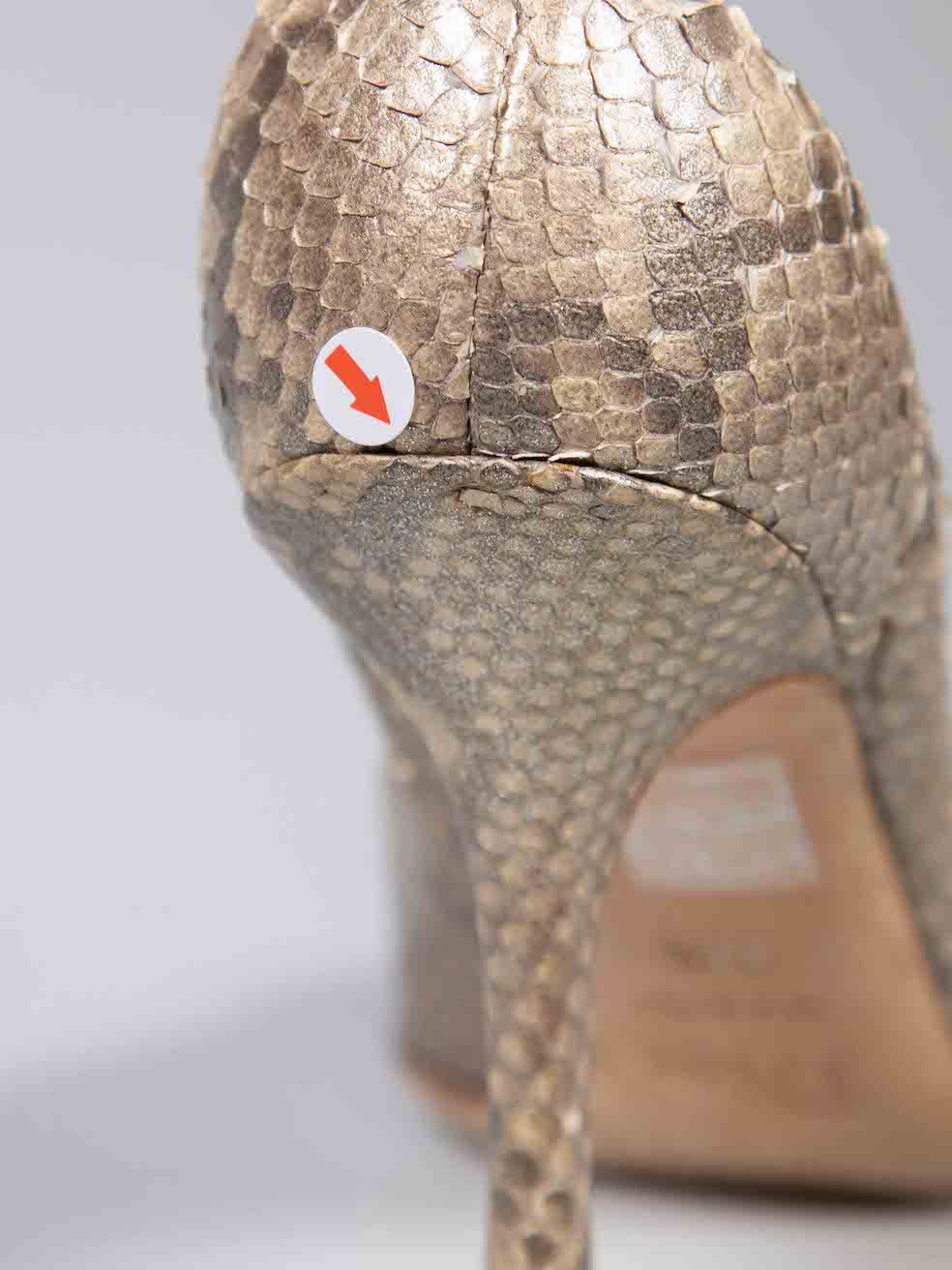 Dior Beige Python Buckle Detail Pumps Size US 9.5 / IT 39.5 - 5 Thumbnail