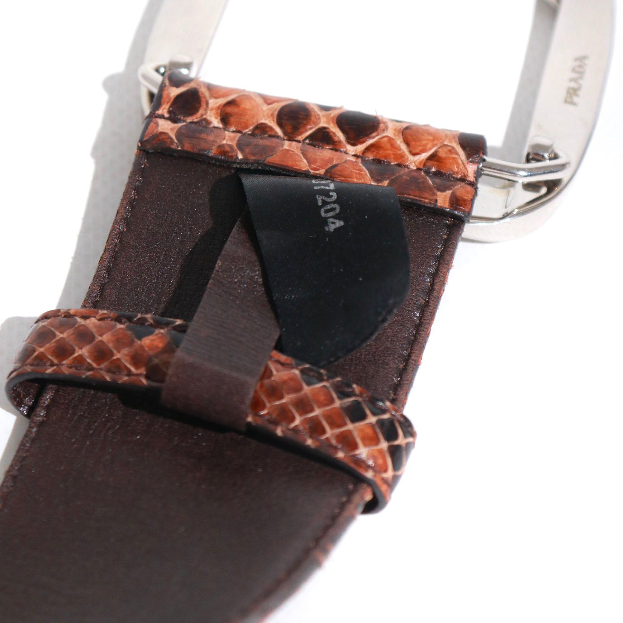 Prada PRADA - Vintage brown python belt (T85) Size ONE SIZE - 8 Thumbnail