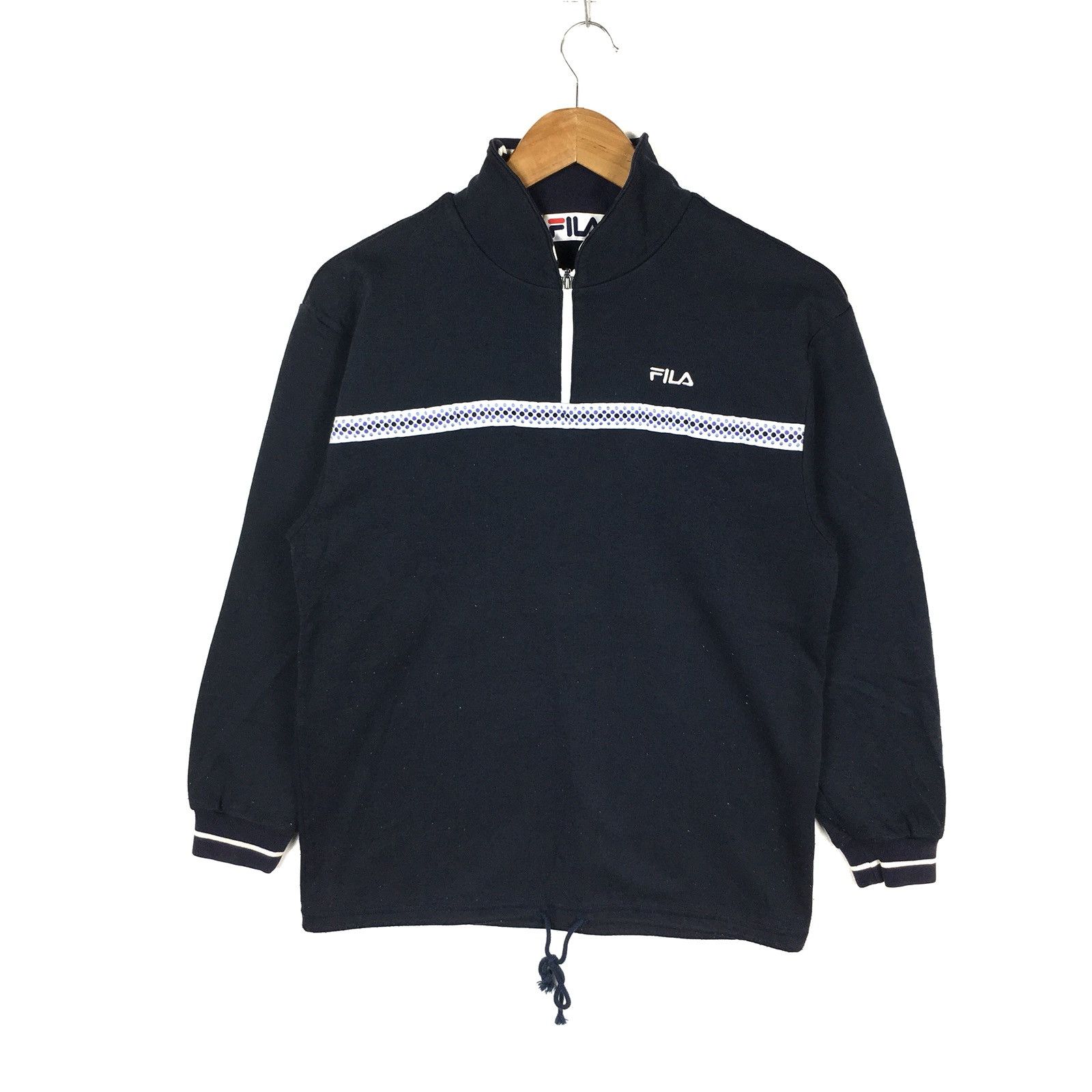 Vintage 90s FILA Sweatshirt Fila Small Logo Pullover Jumper Fila Half Zipper Sweater Streetwear Sportswear Hip Hop Swag Lo Life