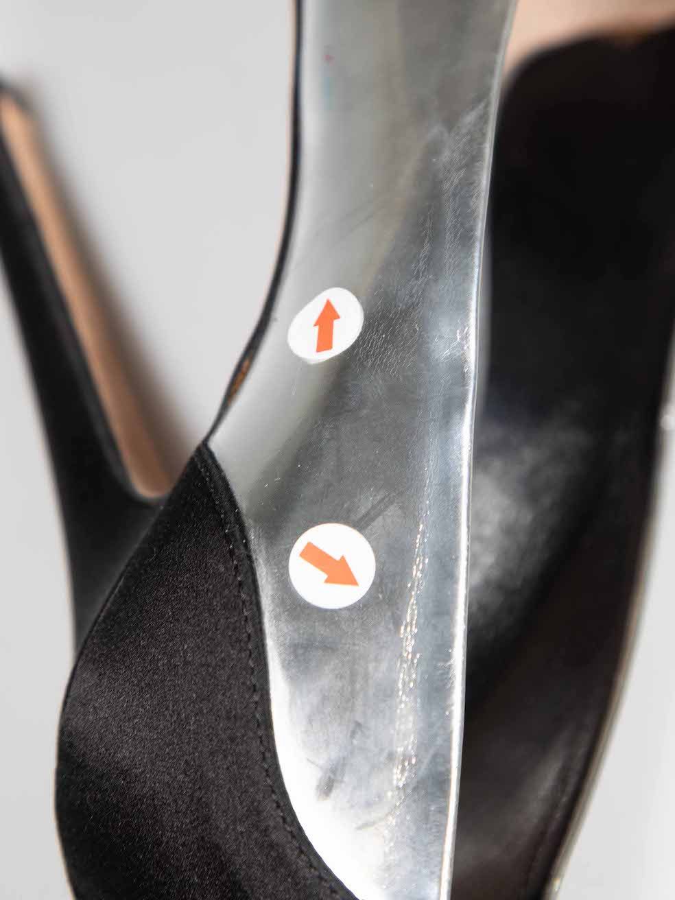 Giambattista Valli Silver & Black Leather Pumps Size US 8 / IT 38 - 10 Thumbnail