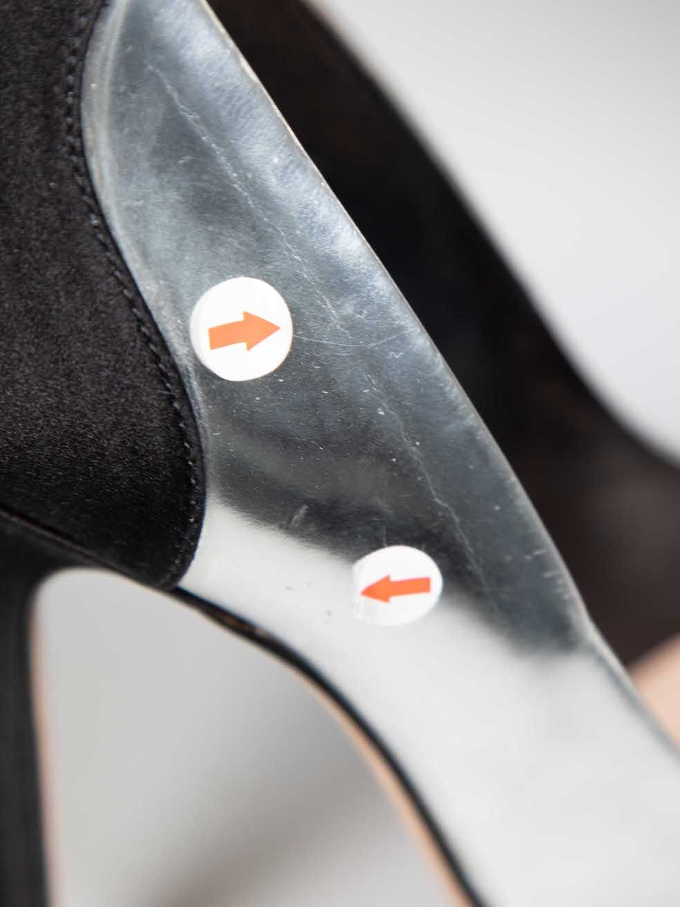 Giambattista Valli Silver & Black Leather Pumps Size US 8 / IT 38 - 12 Thumbnail