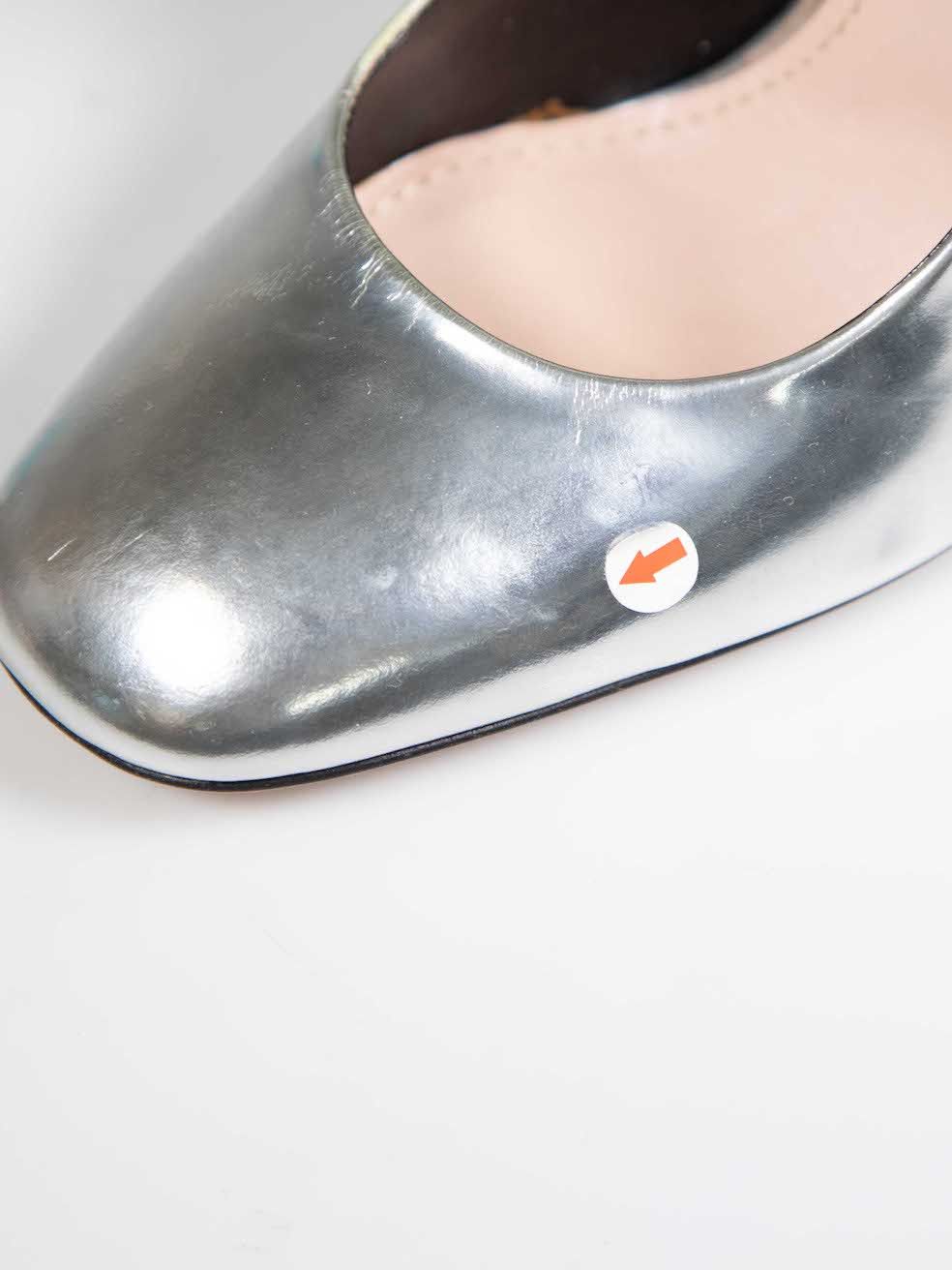 Giambattista Valli Silver & Black Leather Pumps Size US 8 / IT 38 - 9 Thumbnail