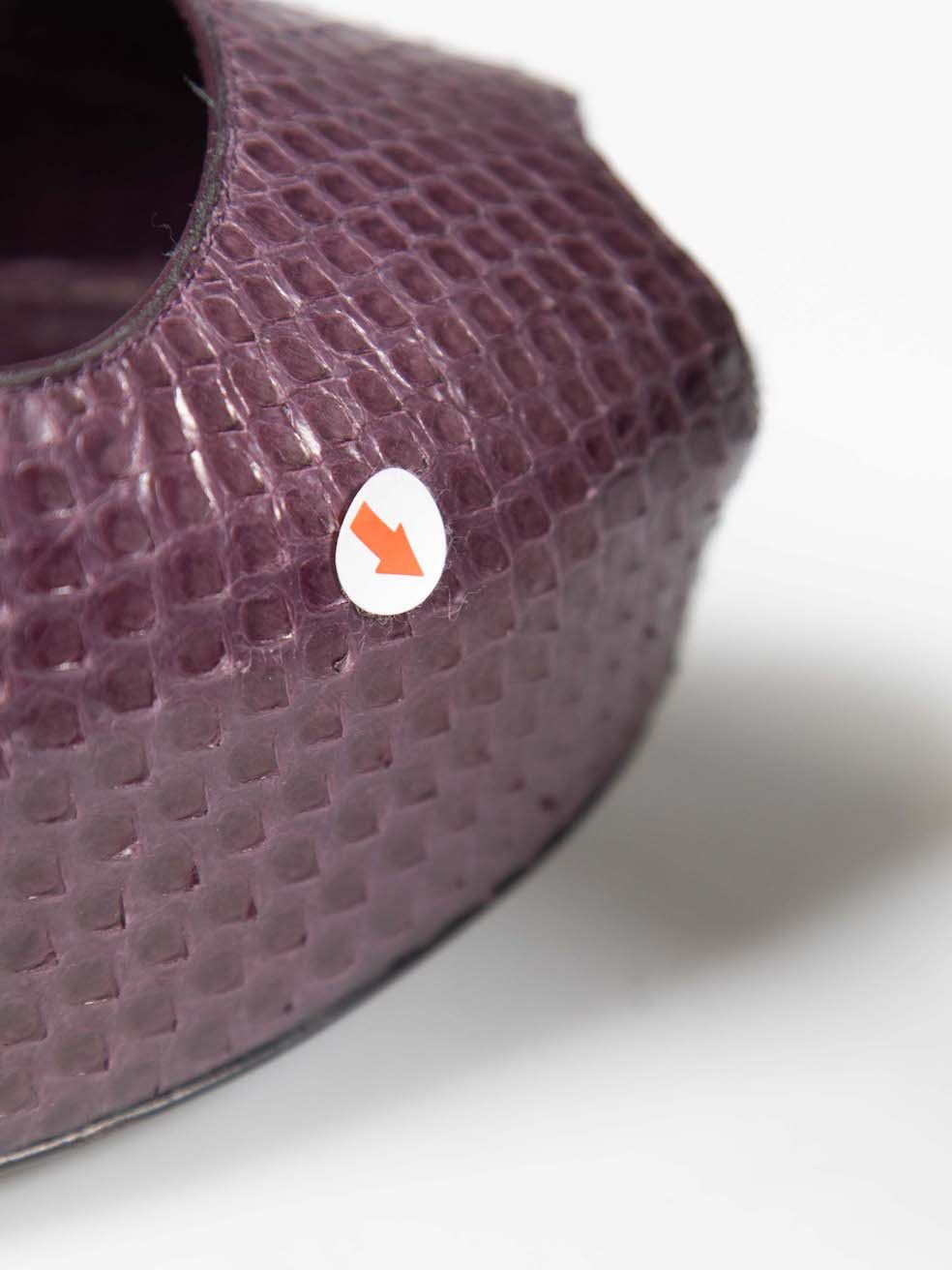 Louis Vuitton Purple Snakeskin Oh Really! Heels Size US 8.5 / IT 38.5 - 5 Thumbnail